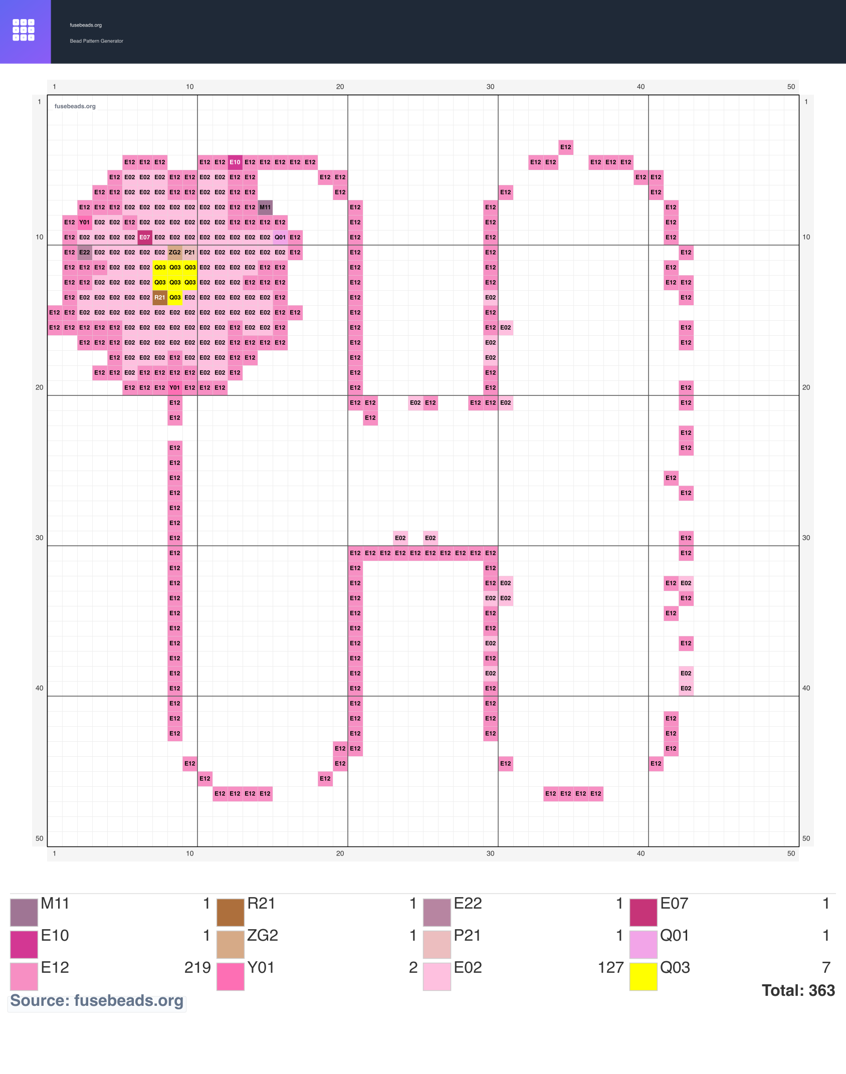 H perler beads pattern