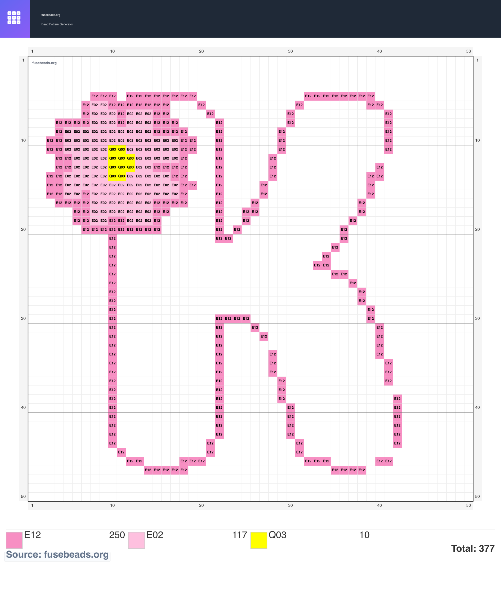 K perler beads pattern