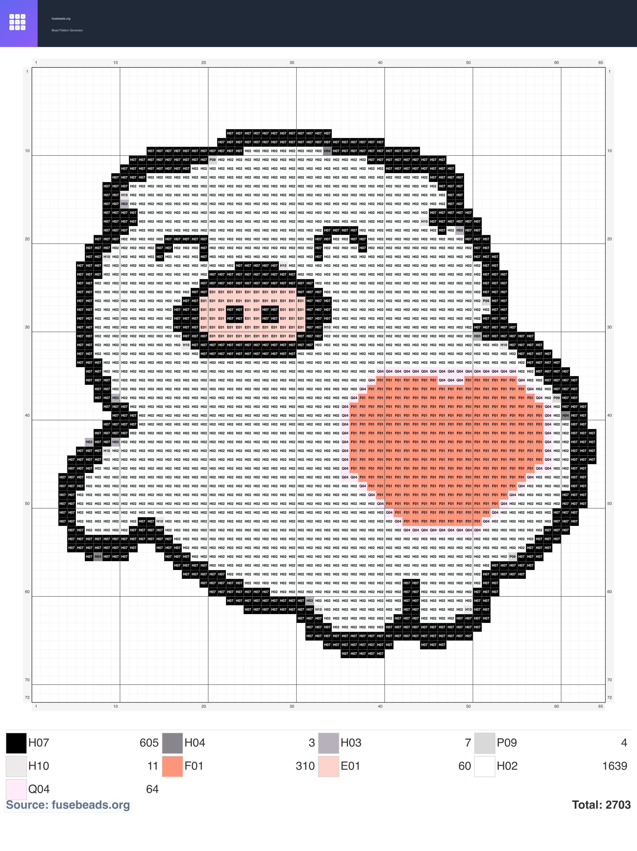 Pig perler beads pattern