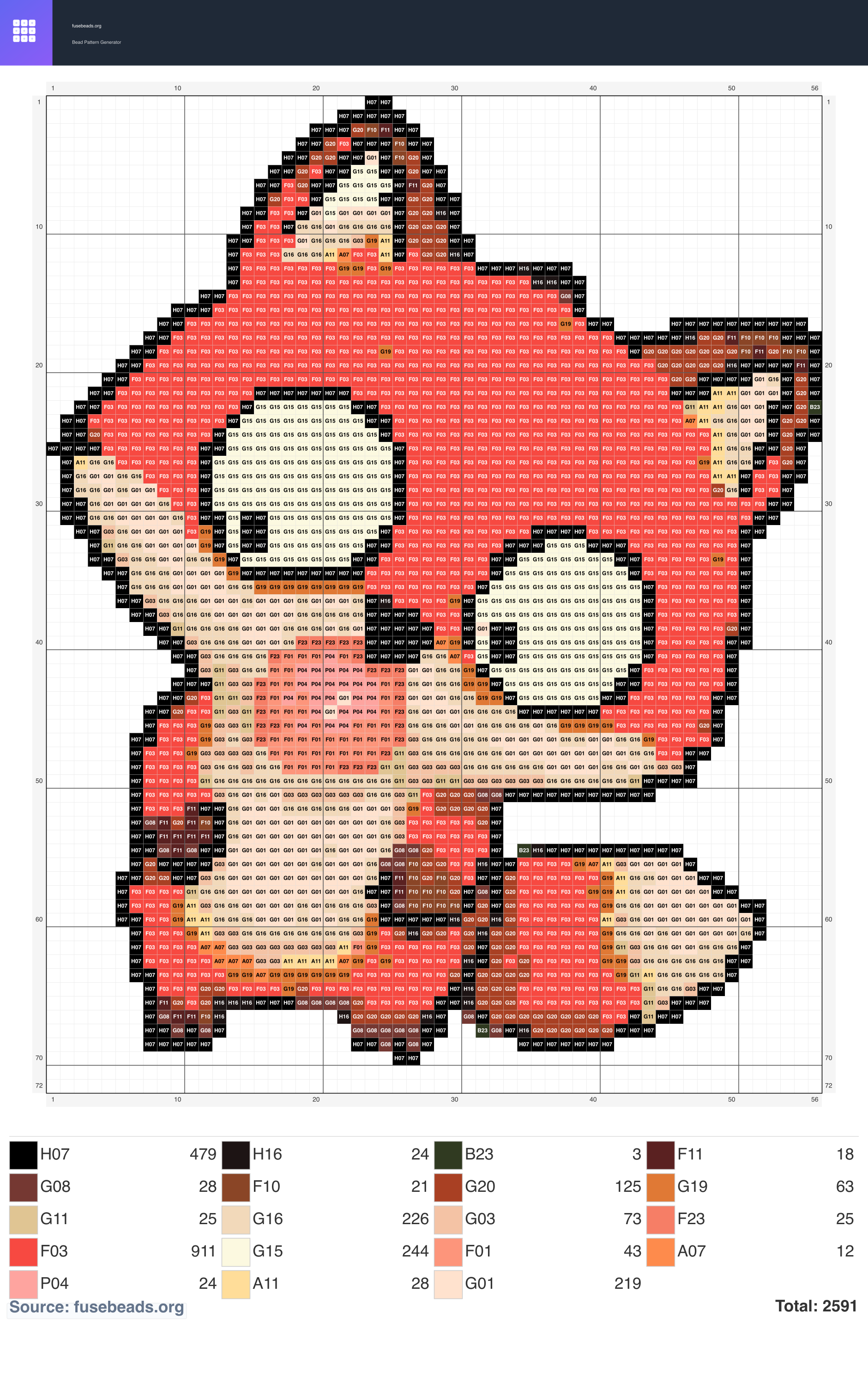 Fox perler beads pattern