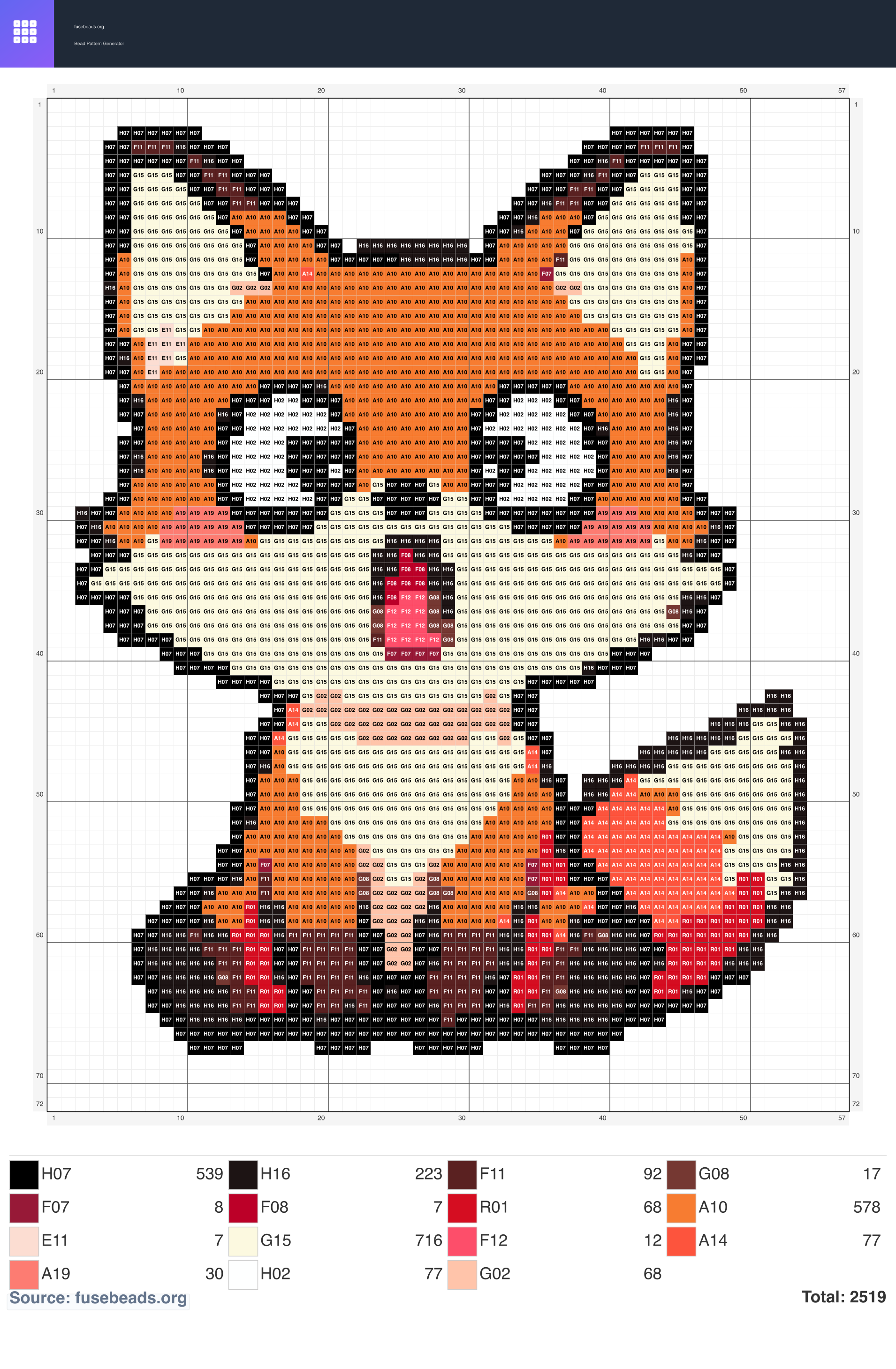 Fox perler beads pattern
