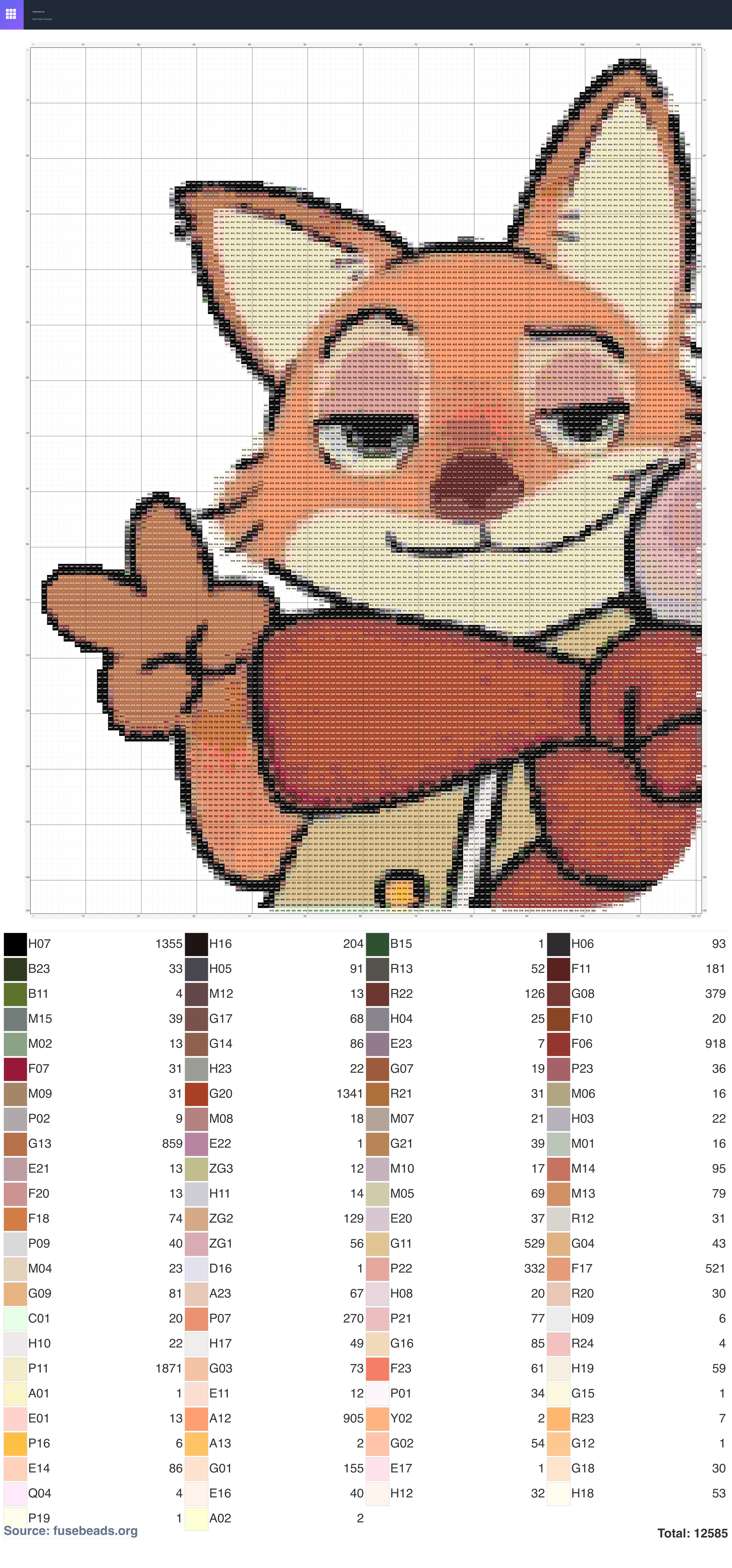 - Fox perler beads pattern