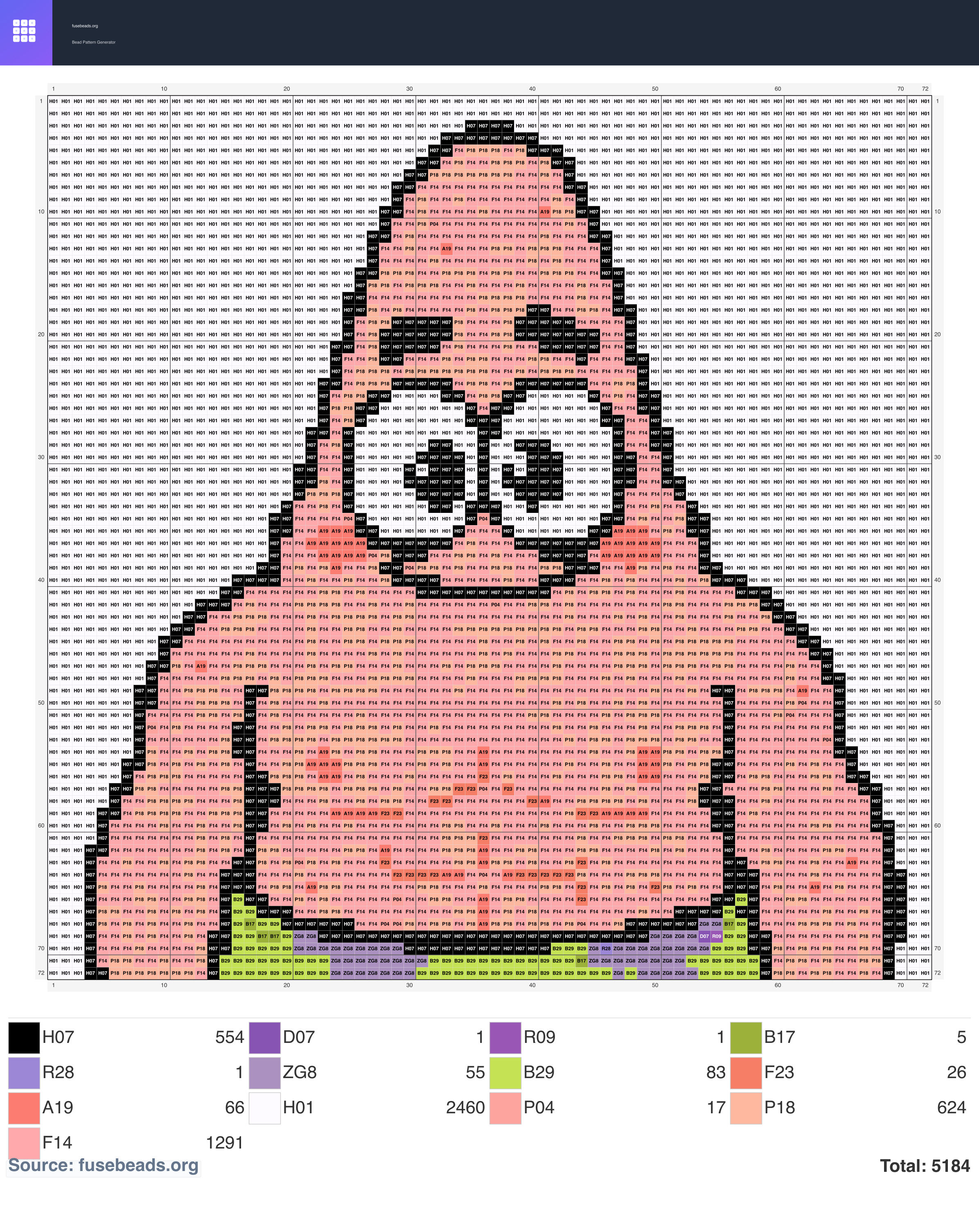 Patrick Star perler beads pattern