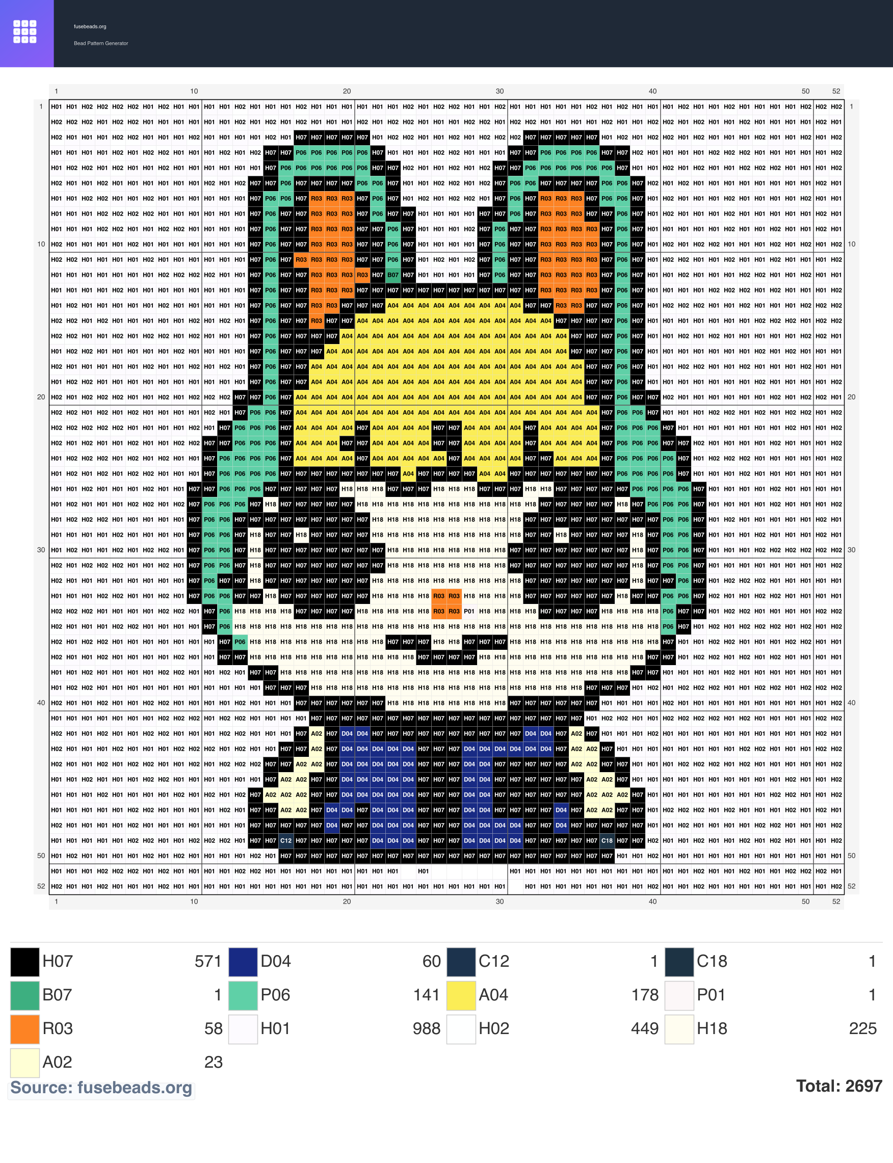 Kawaii #970 perler beads pattern