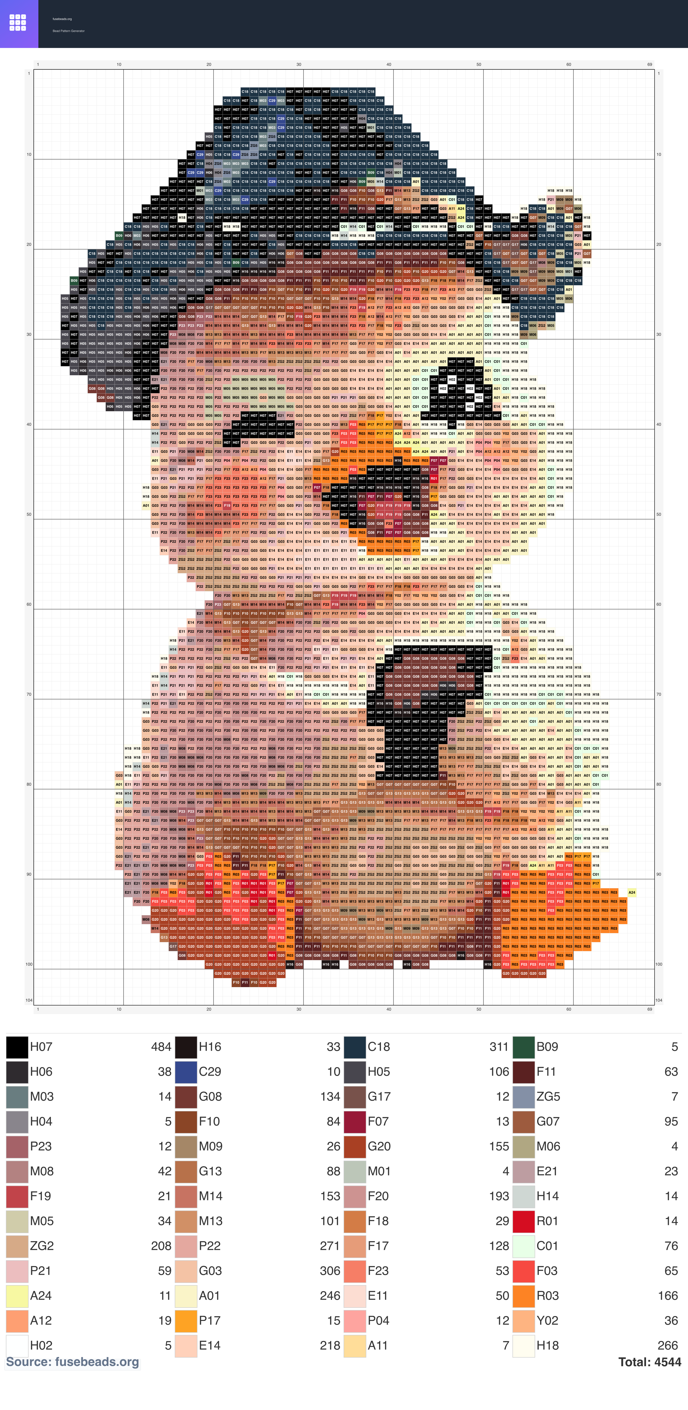 Duck perler beads pattern