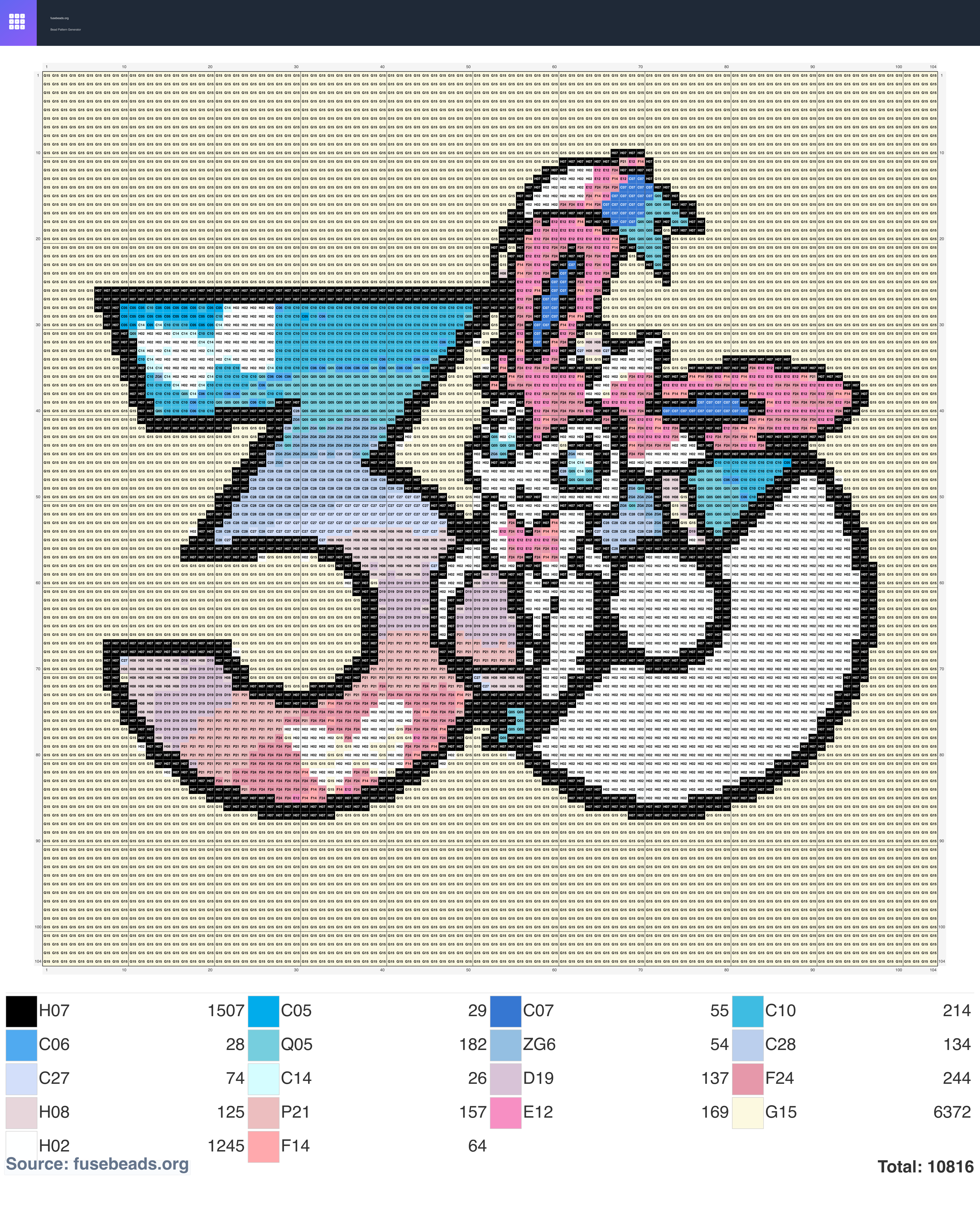 30 Eevee perler beads pattern