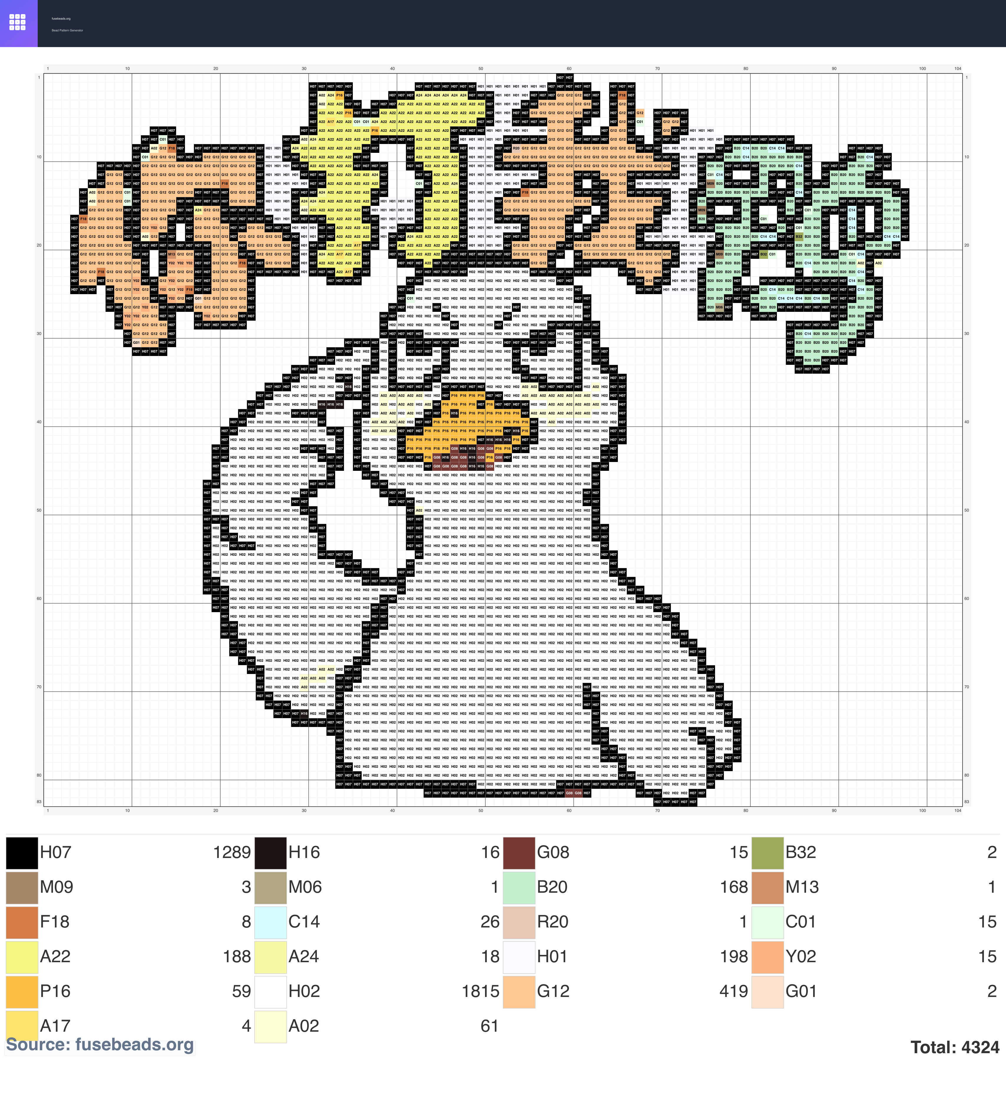 Duck perler beads pattern