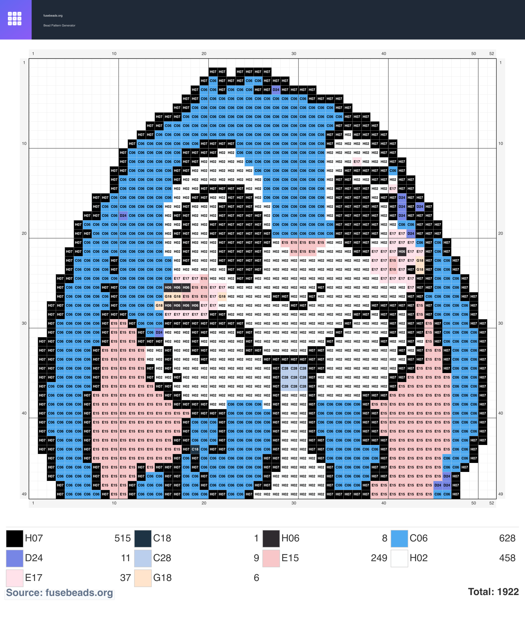 Bunny perler beads pattern