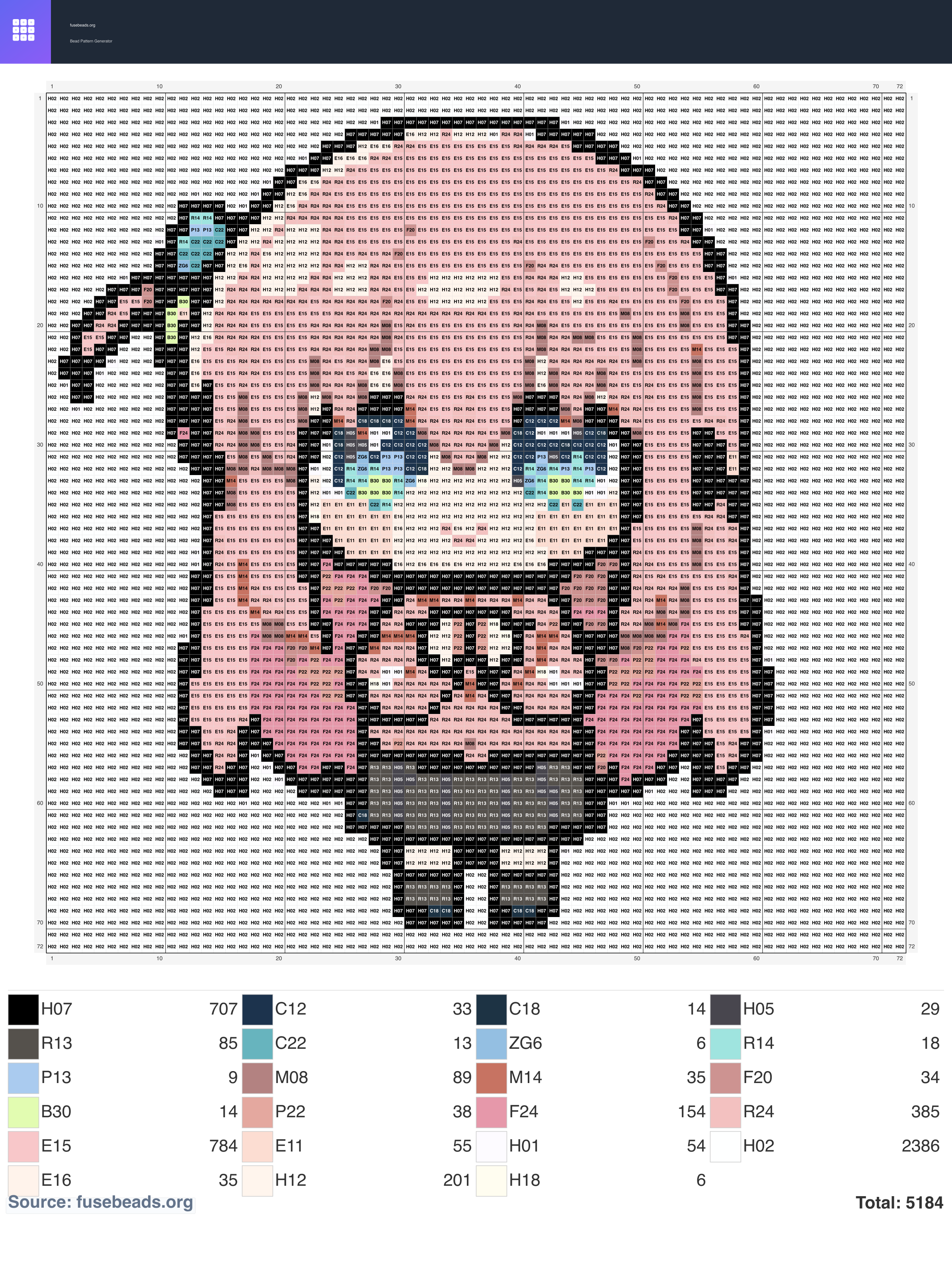 Bocchi perler beads pattern