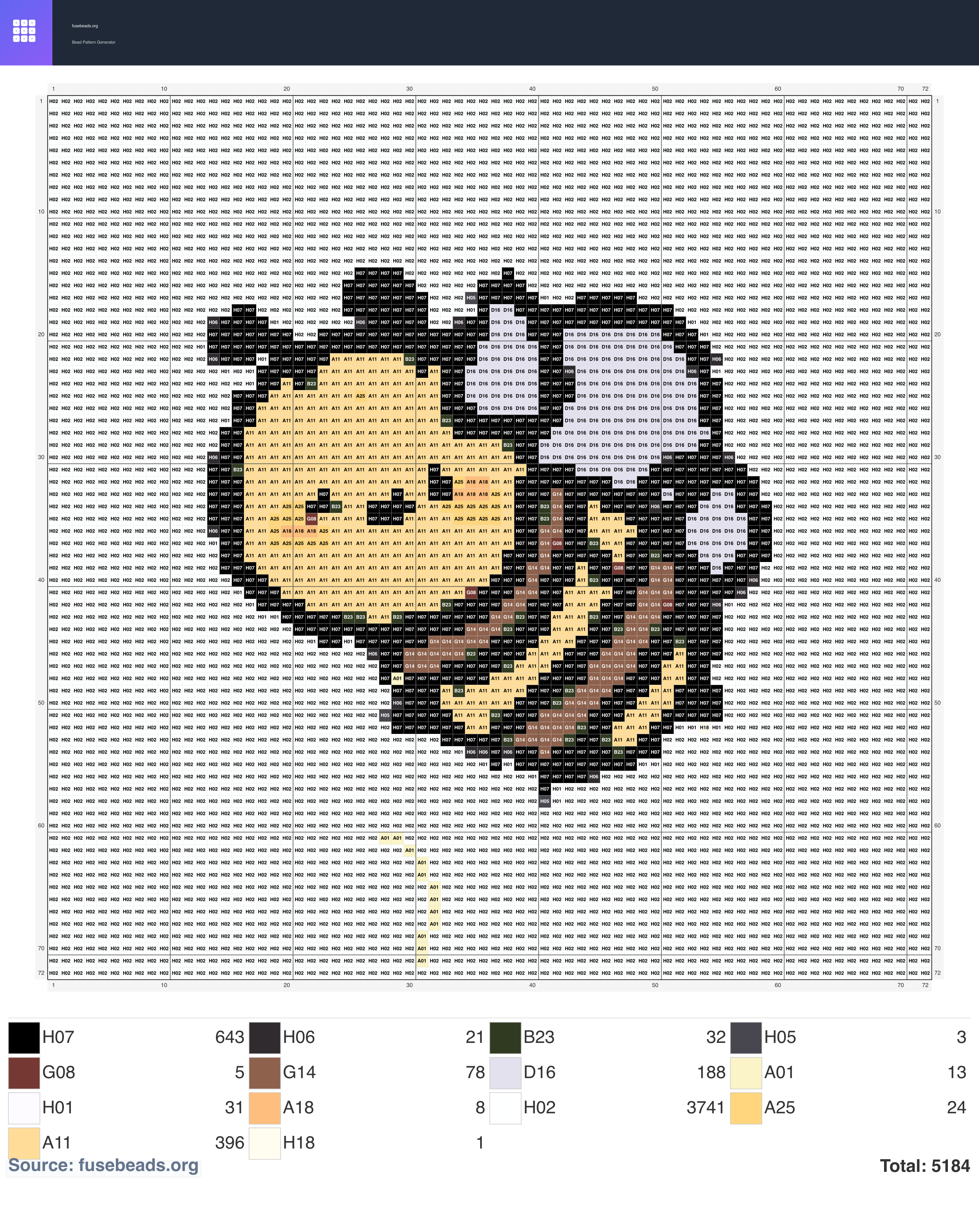 Bee perler beads pattern