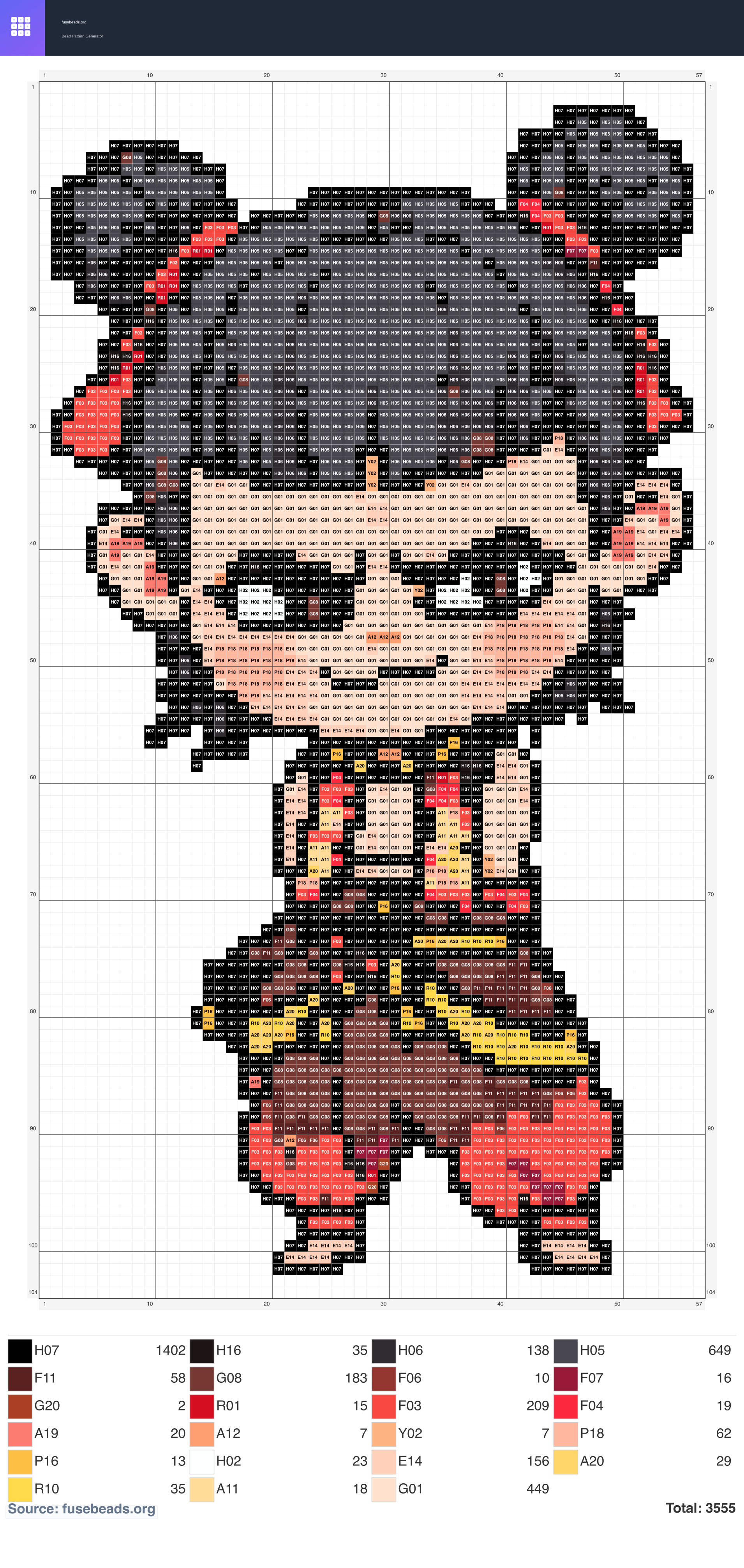 Nezha perler beads pattern