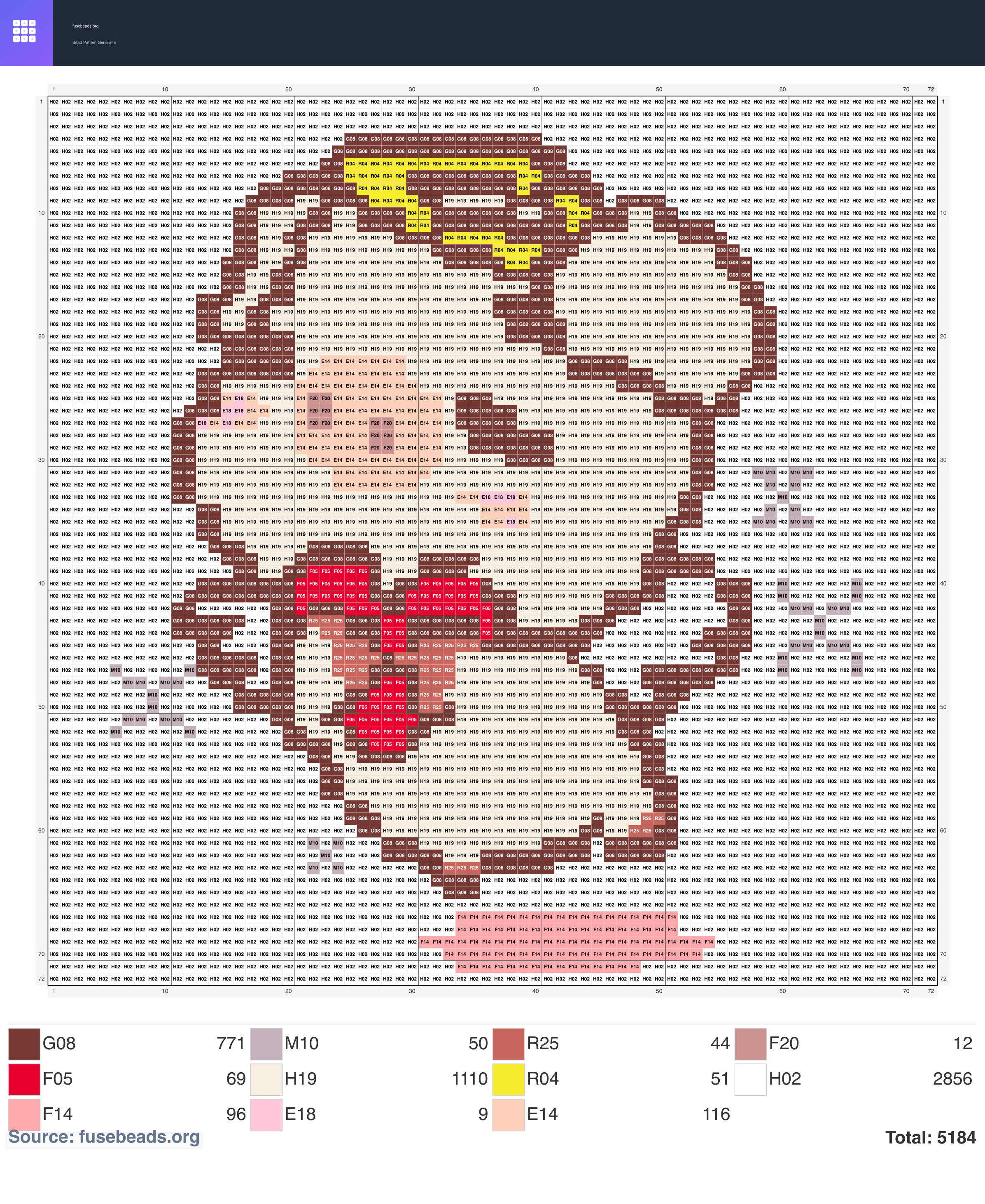 Piglet perler beads pattern