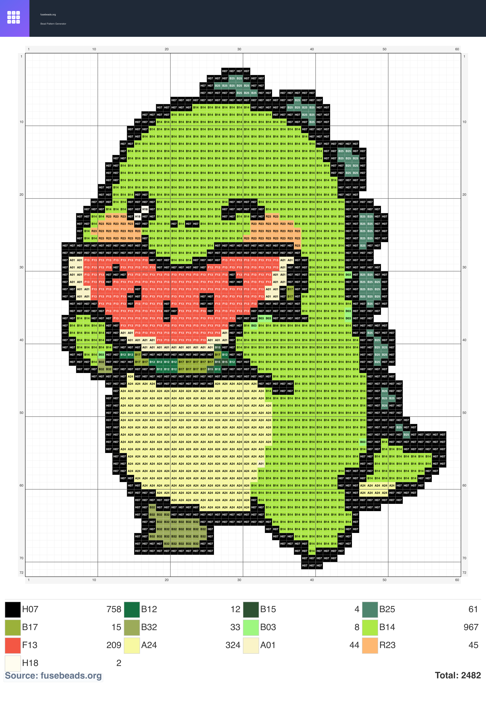 Kawaii #1111 perler beads pattern