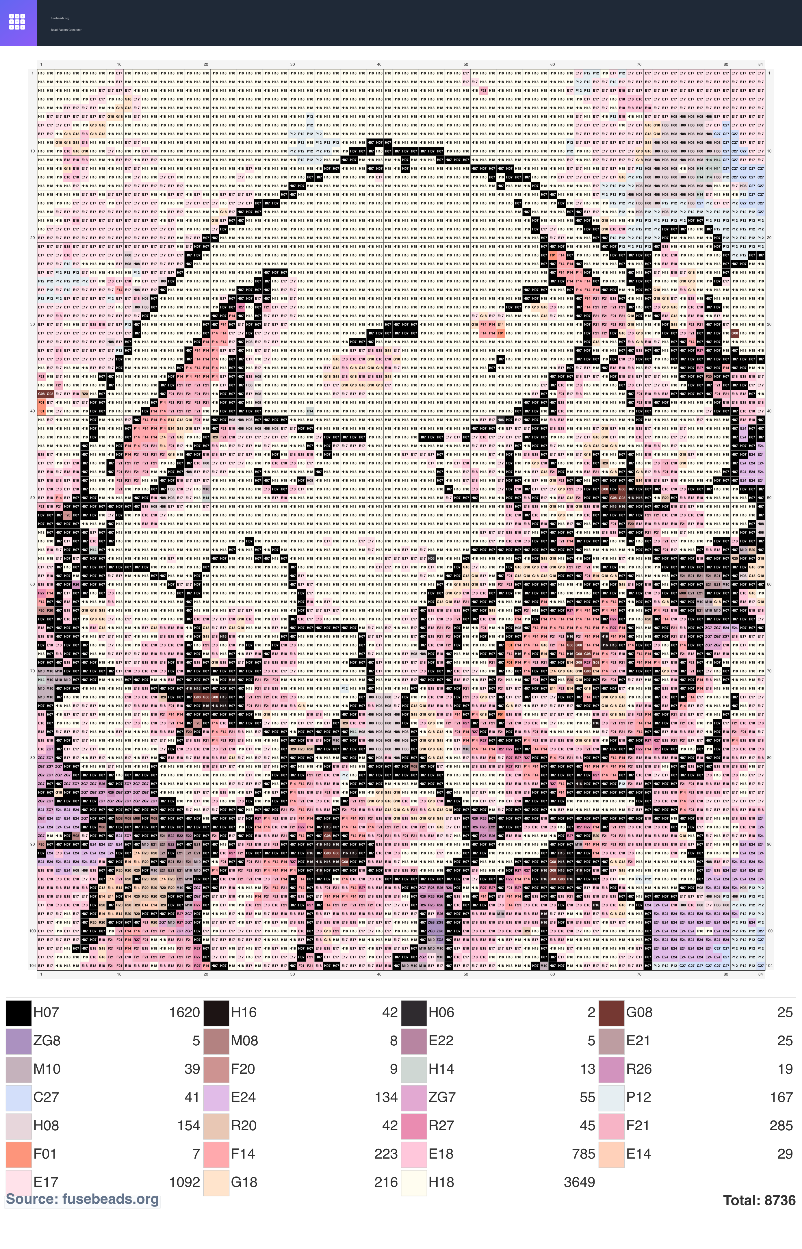 Bunny perler beads pattern