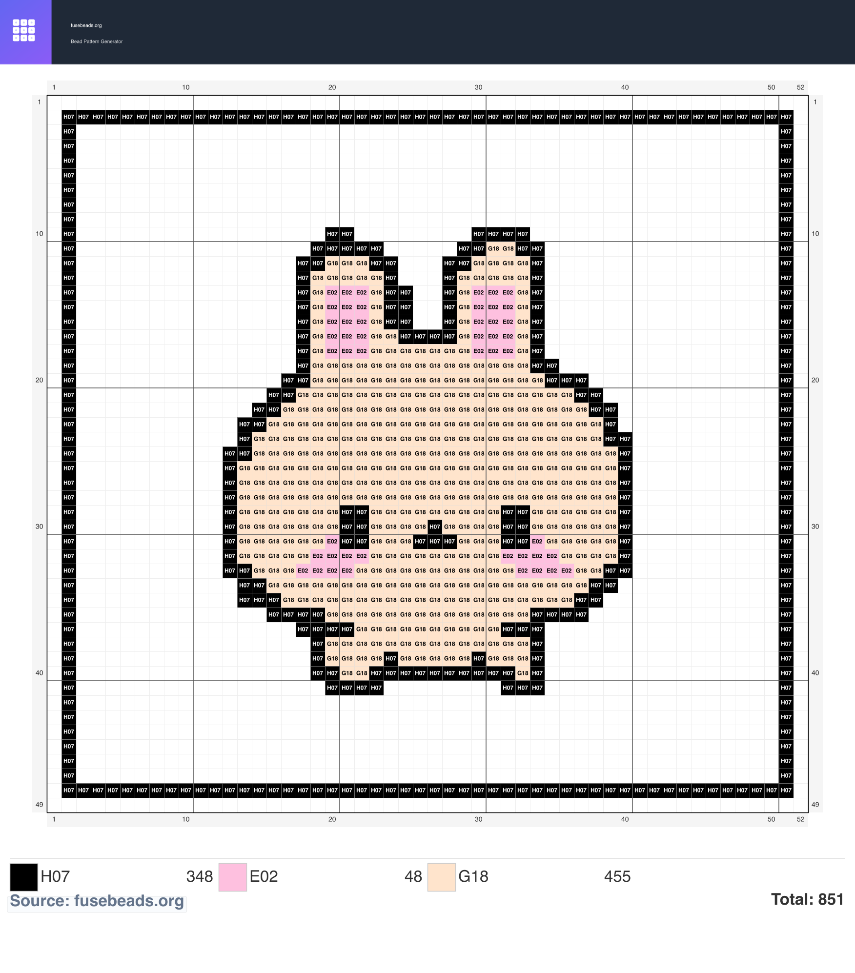 Bunny perler beads pattern