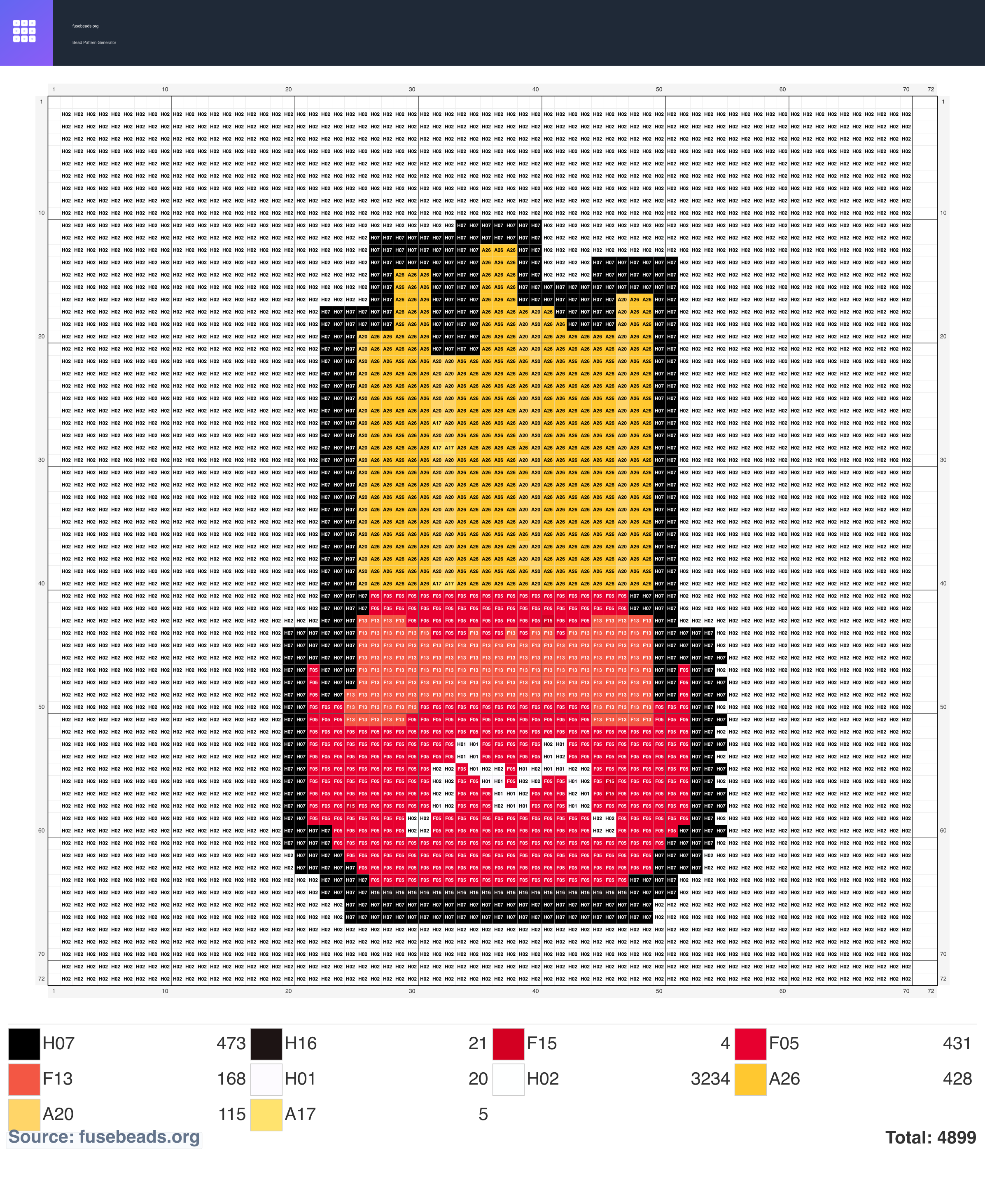 French Fries perler beads pattern