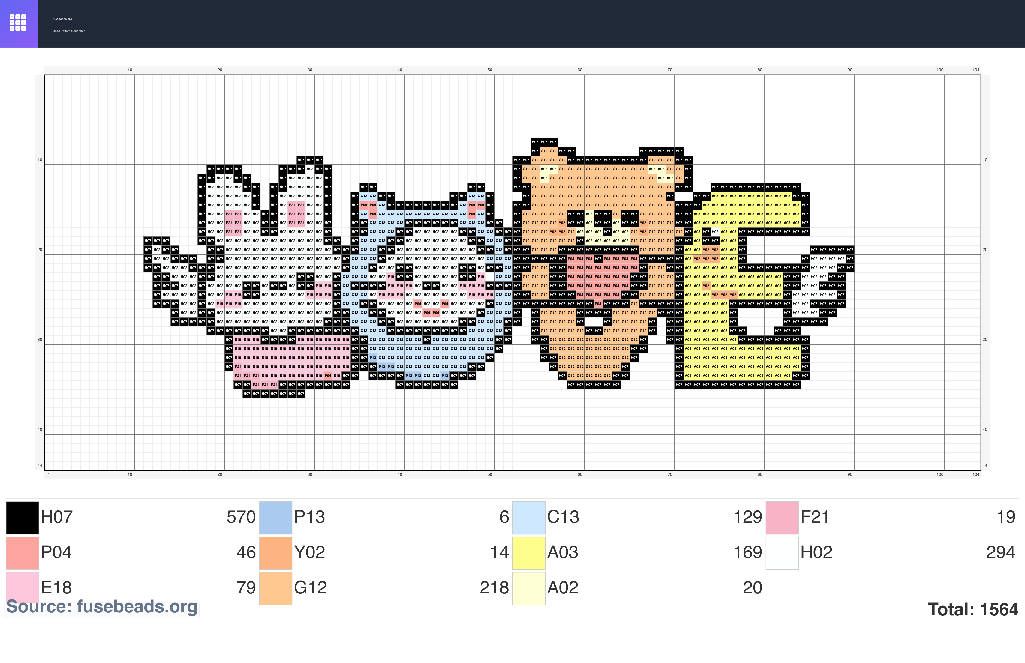 Love perler beads pattern
