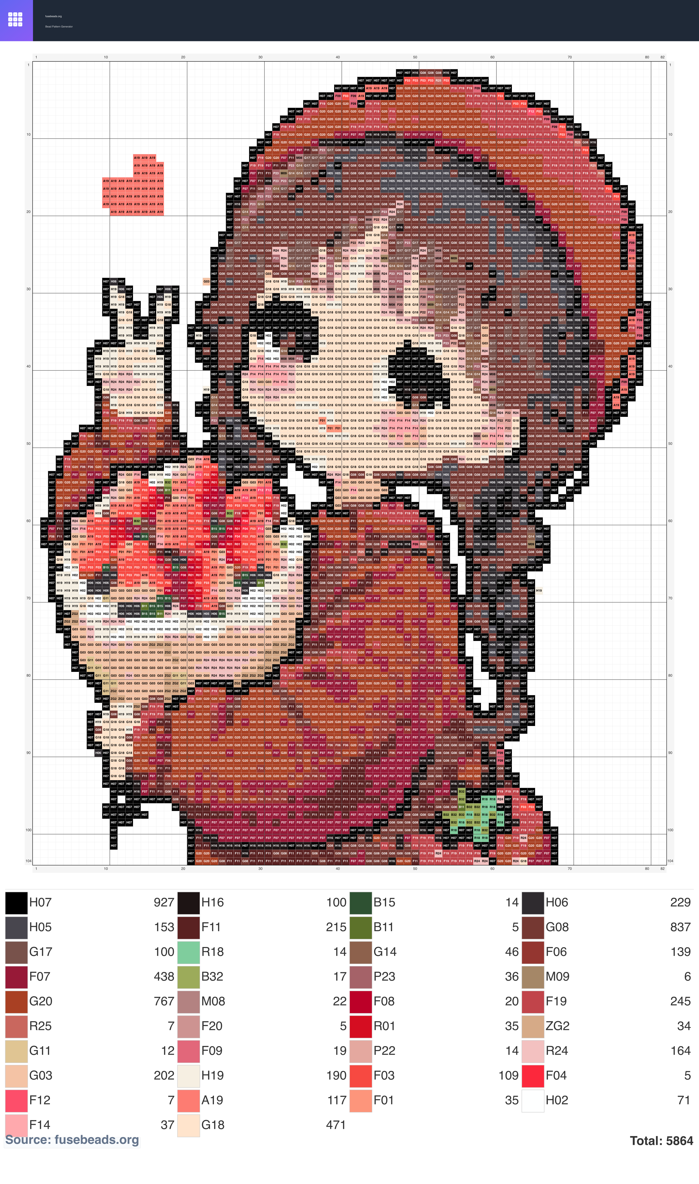 Strawberry Cake Girl perler beads pattern