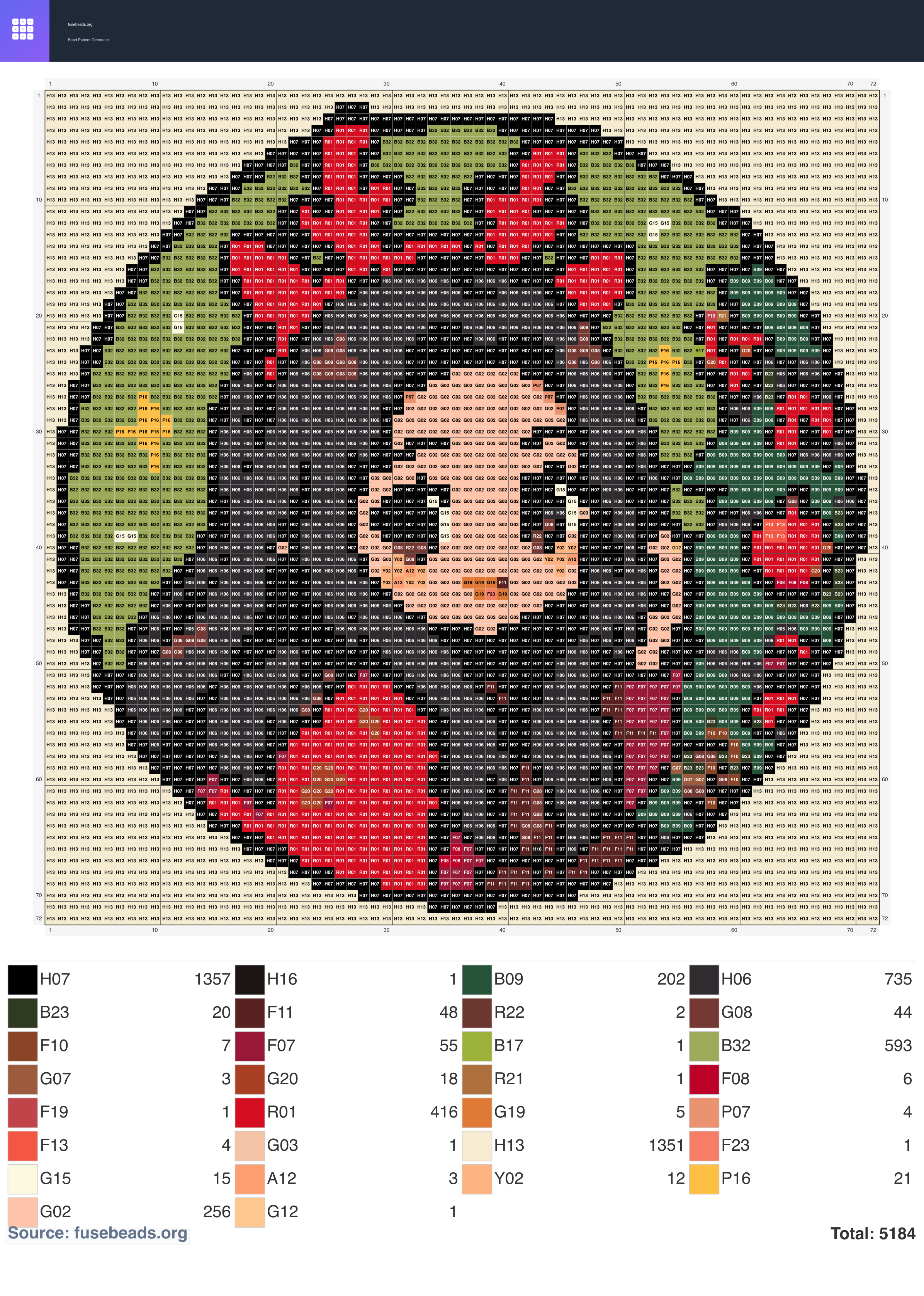 Girl perler beads pattern