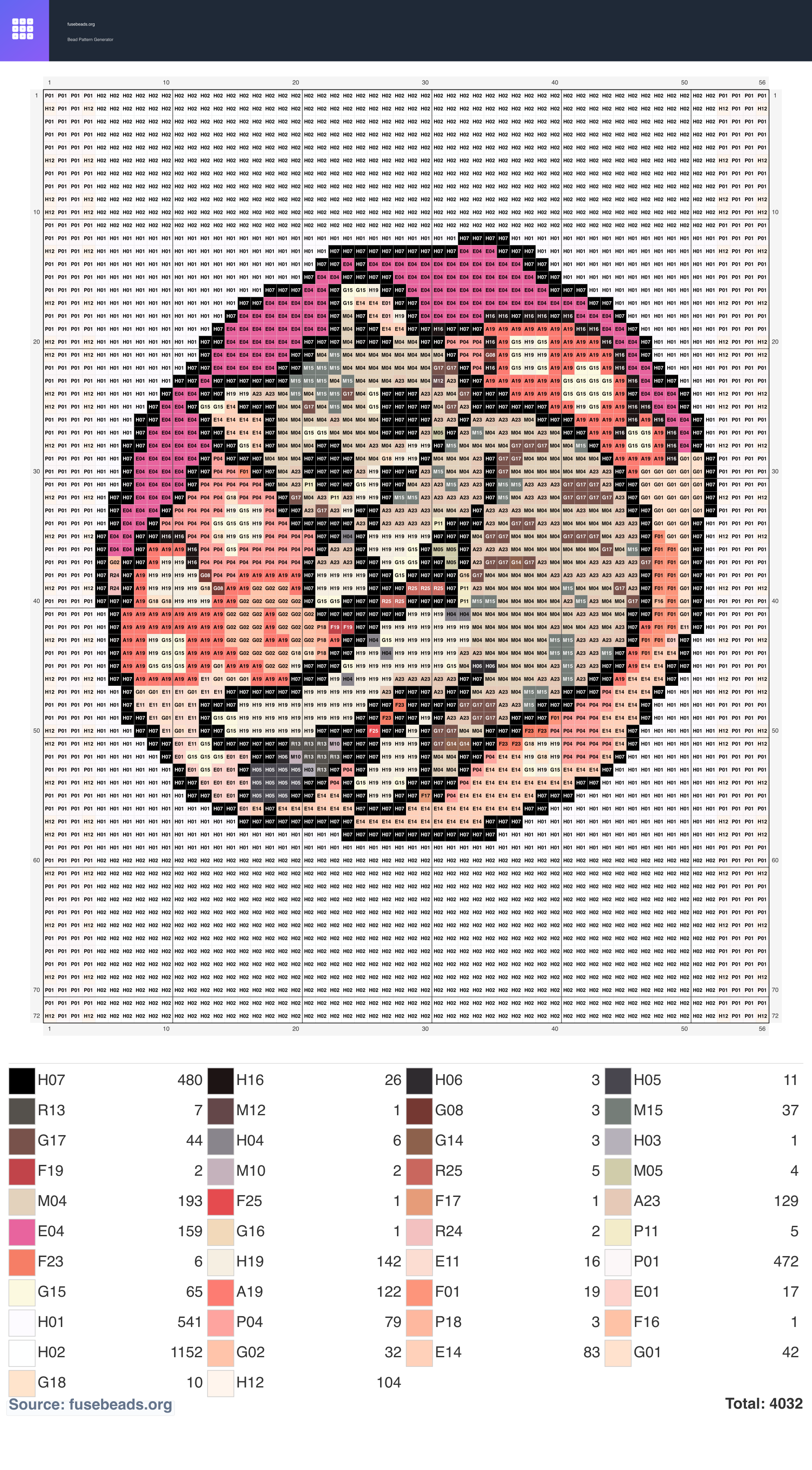 Cat perler beads pattern