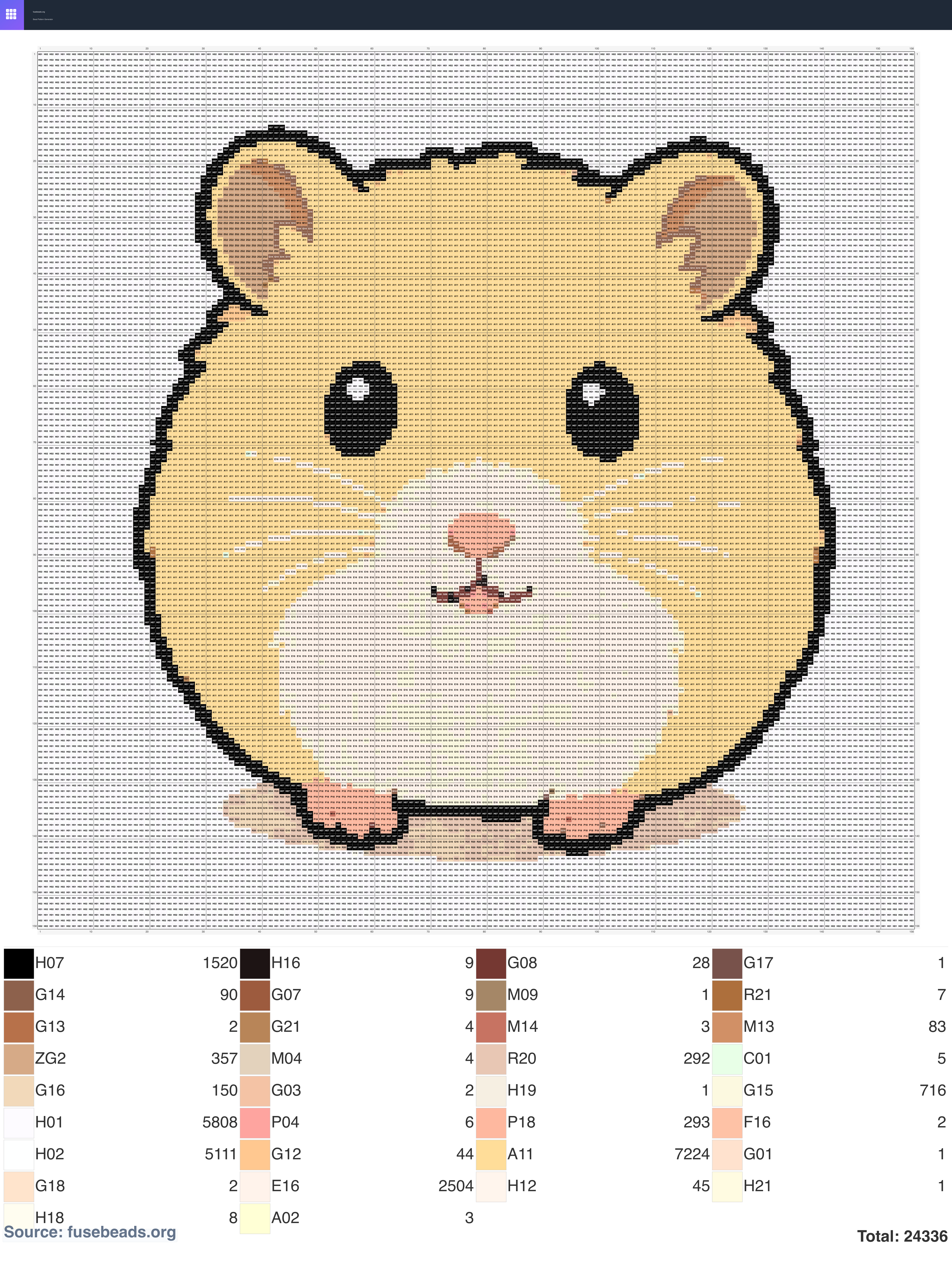 Hamster perler beads pattern