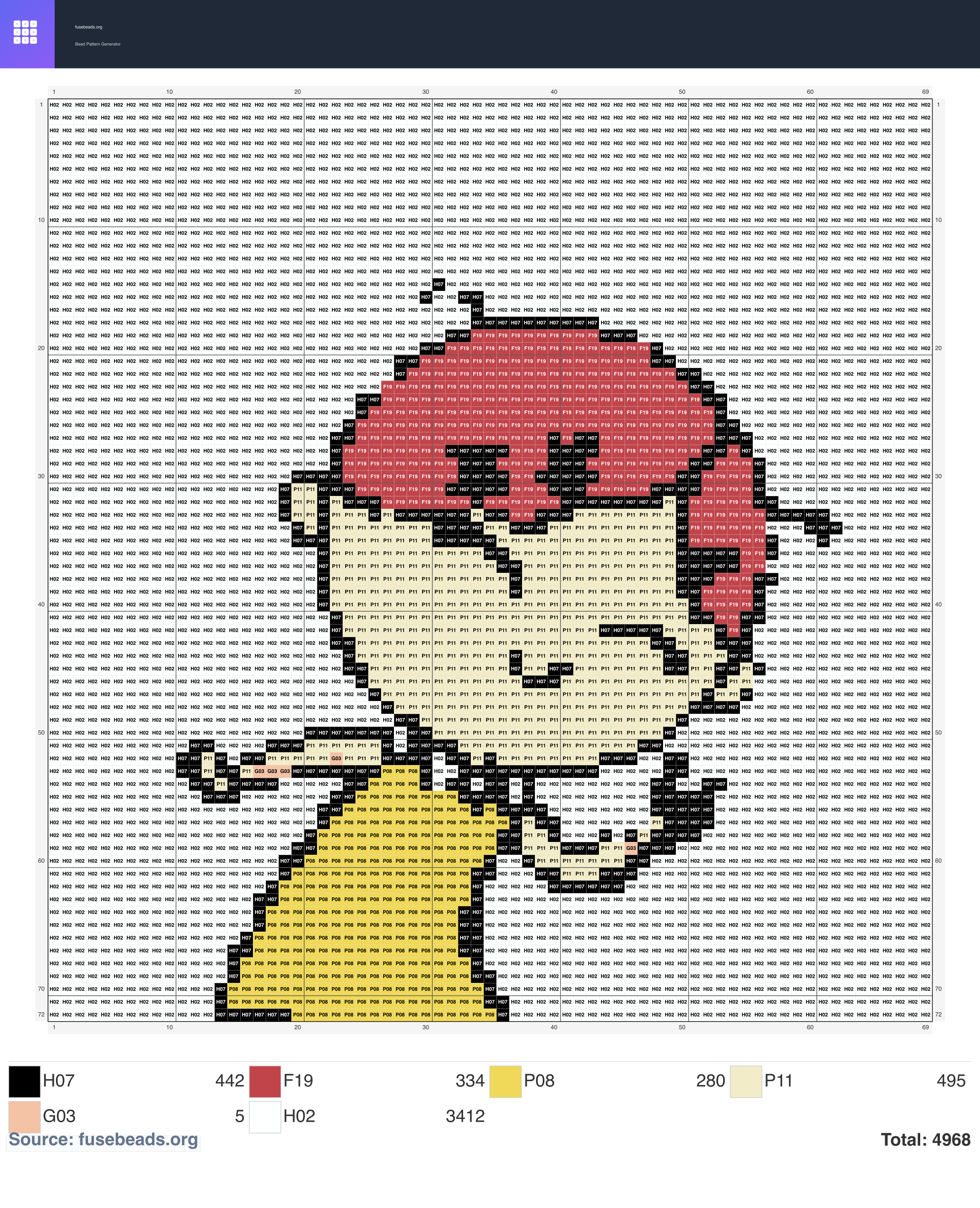 Kawaii #1693 perler beads pattern