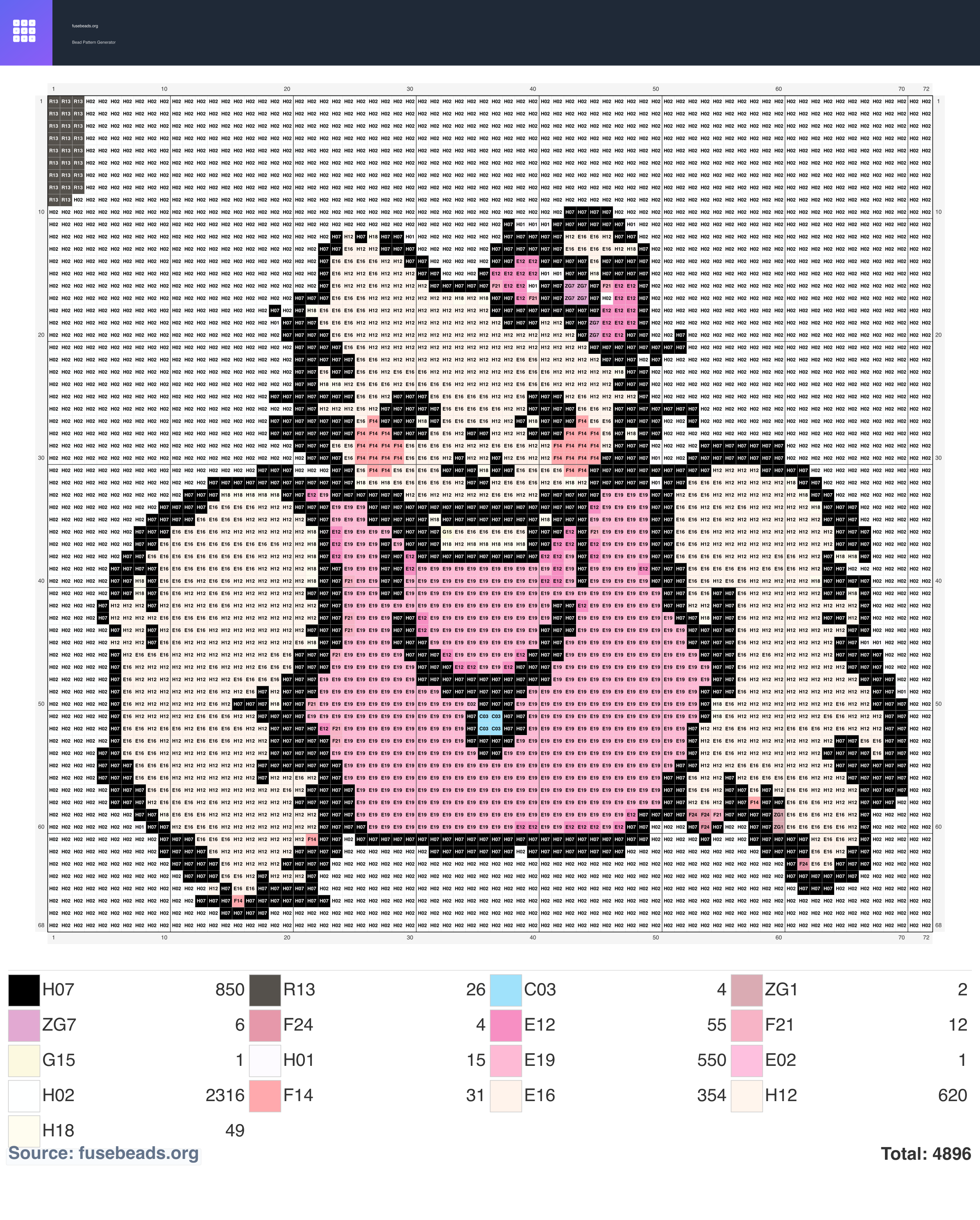Fitness Hello Kitty perler beads pattern