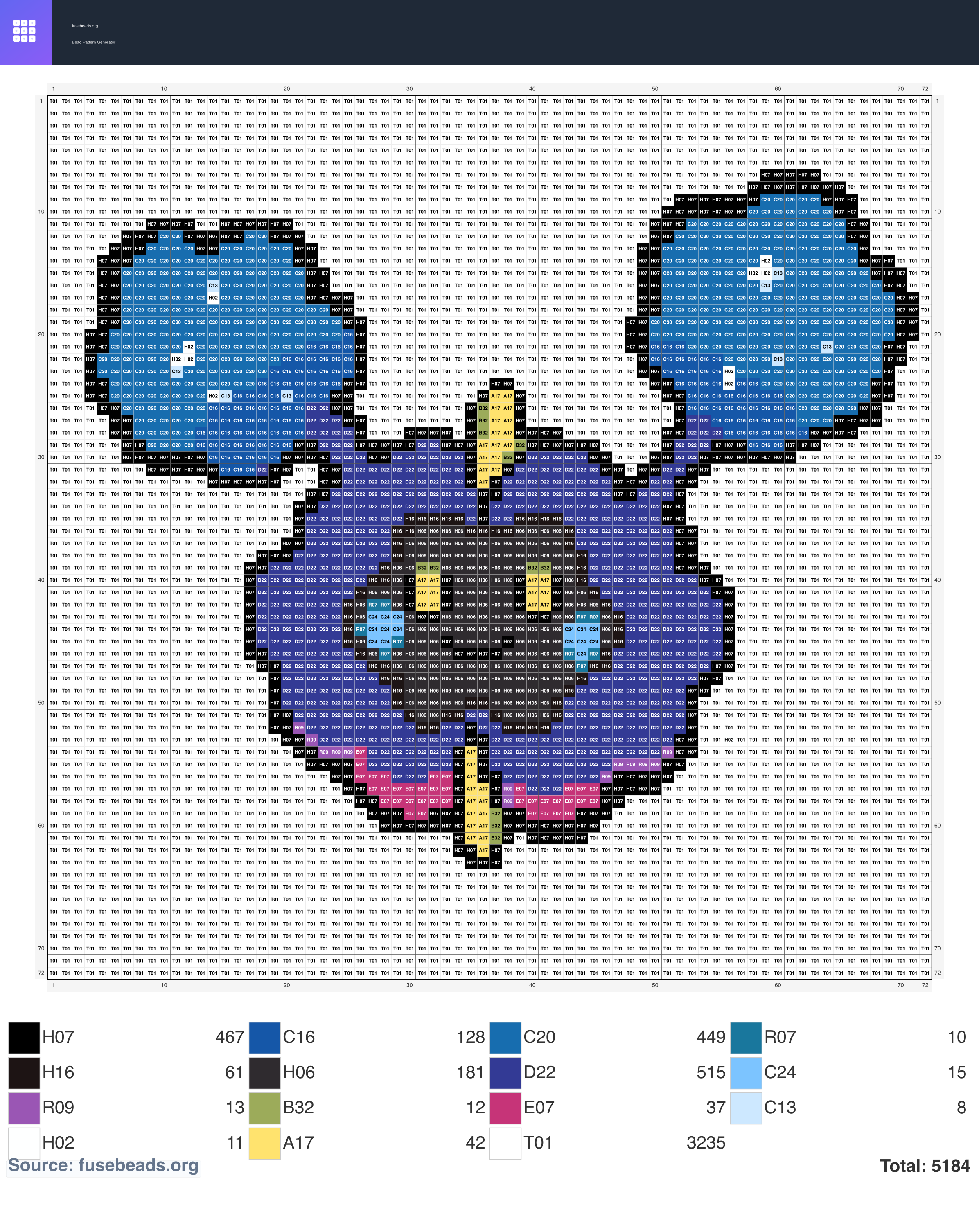 Cosmog perler beads pattern