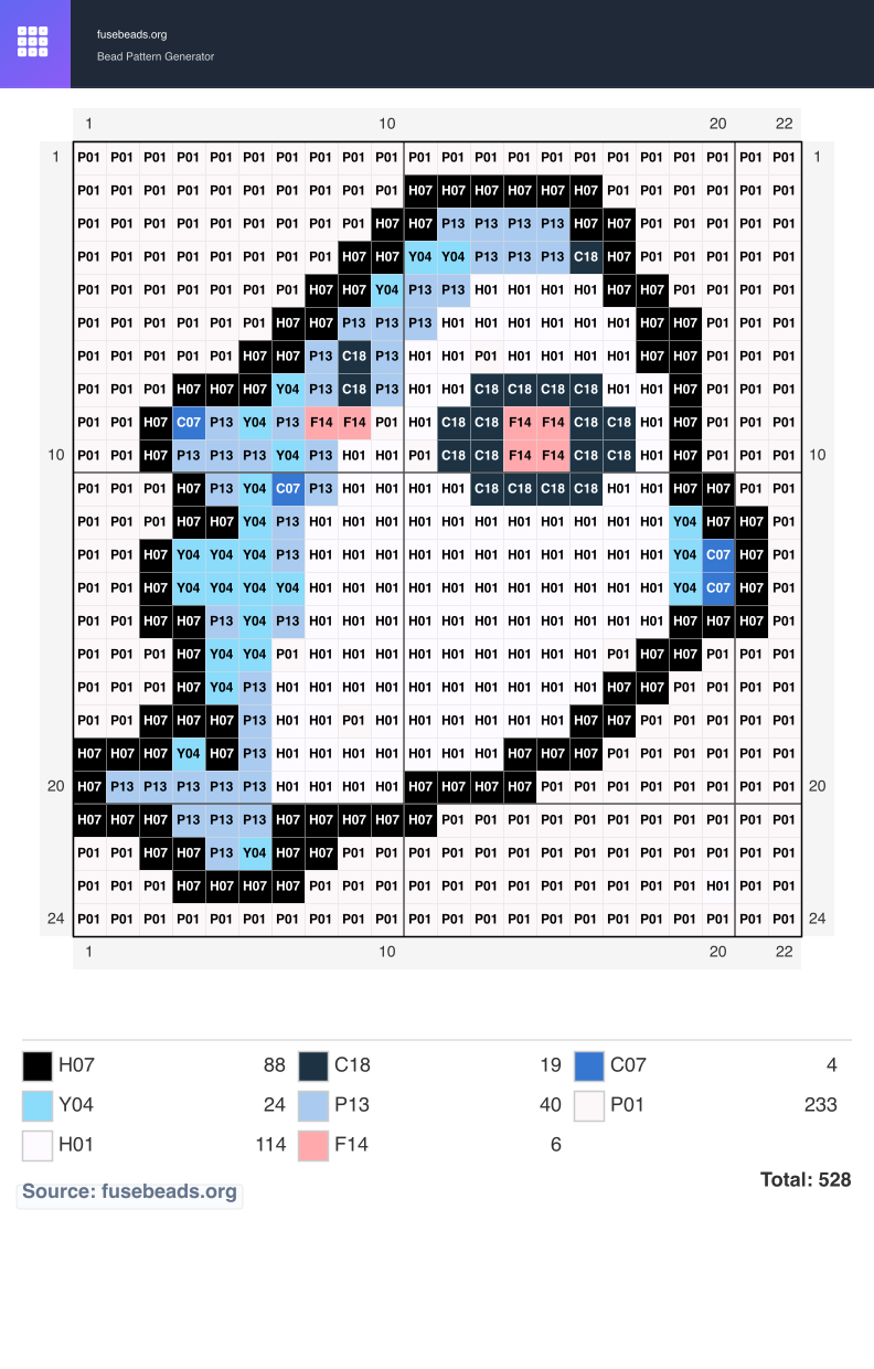Mini Pattern Mini Shark perler beads pattern