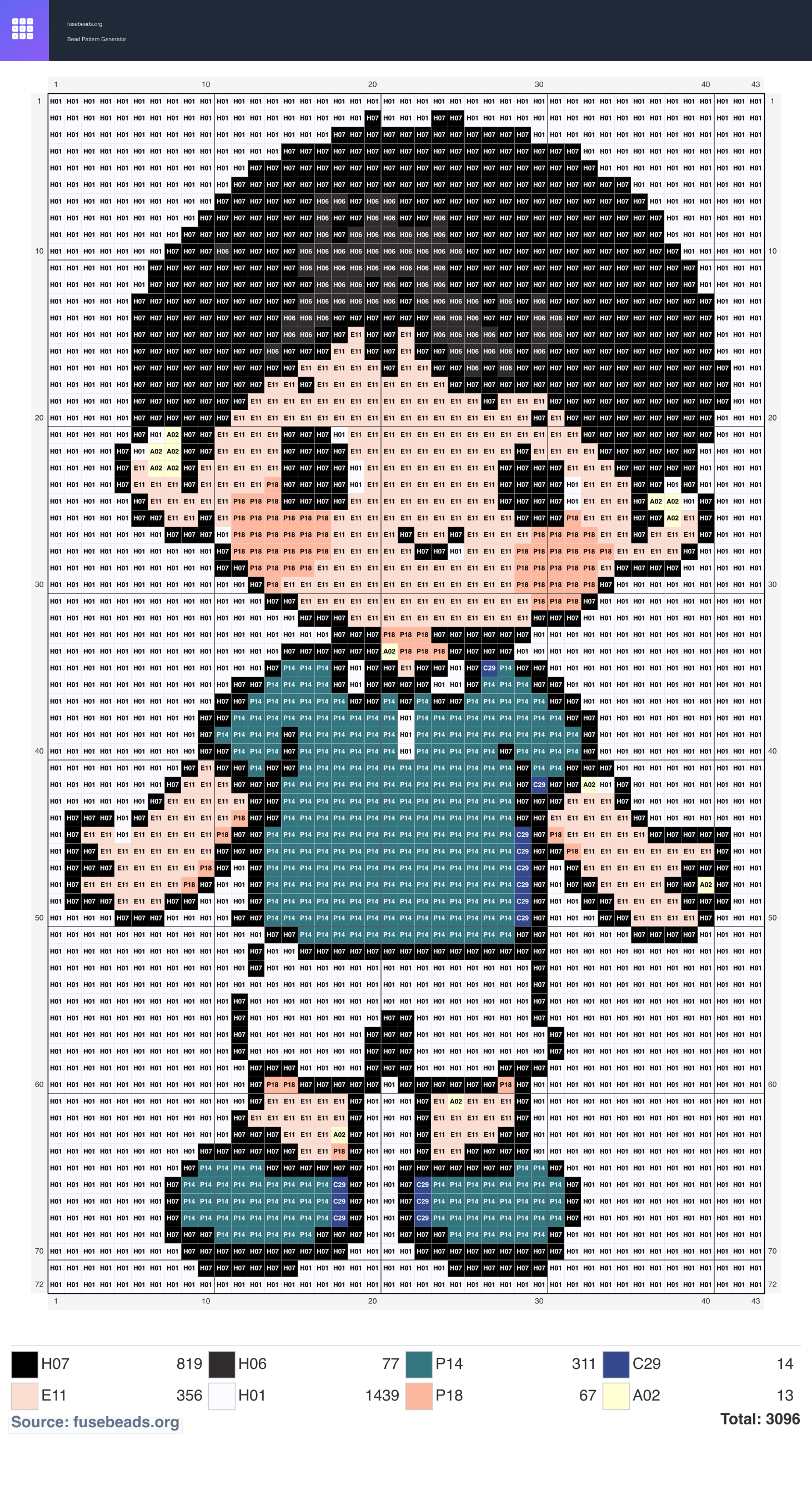 Little Boy perler beads pattern