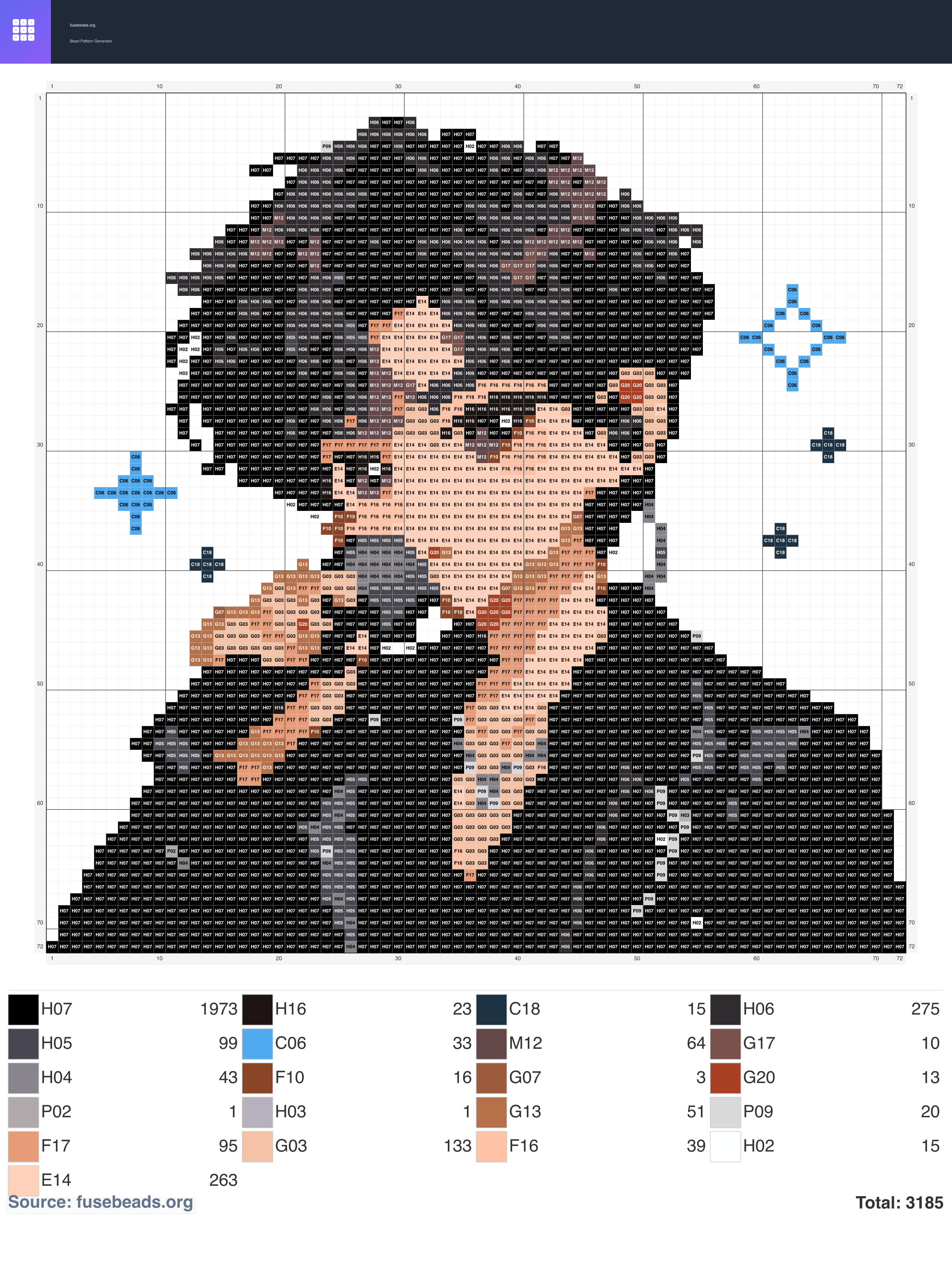 Kawaii #304 perler beads pattern