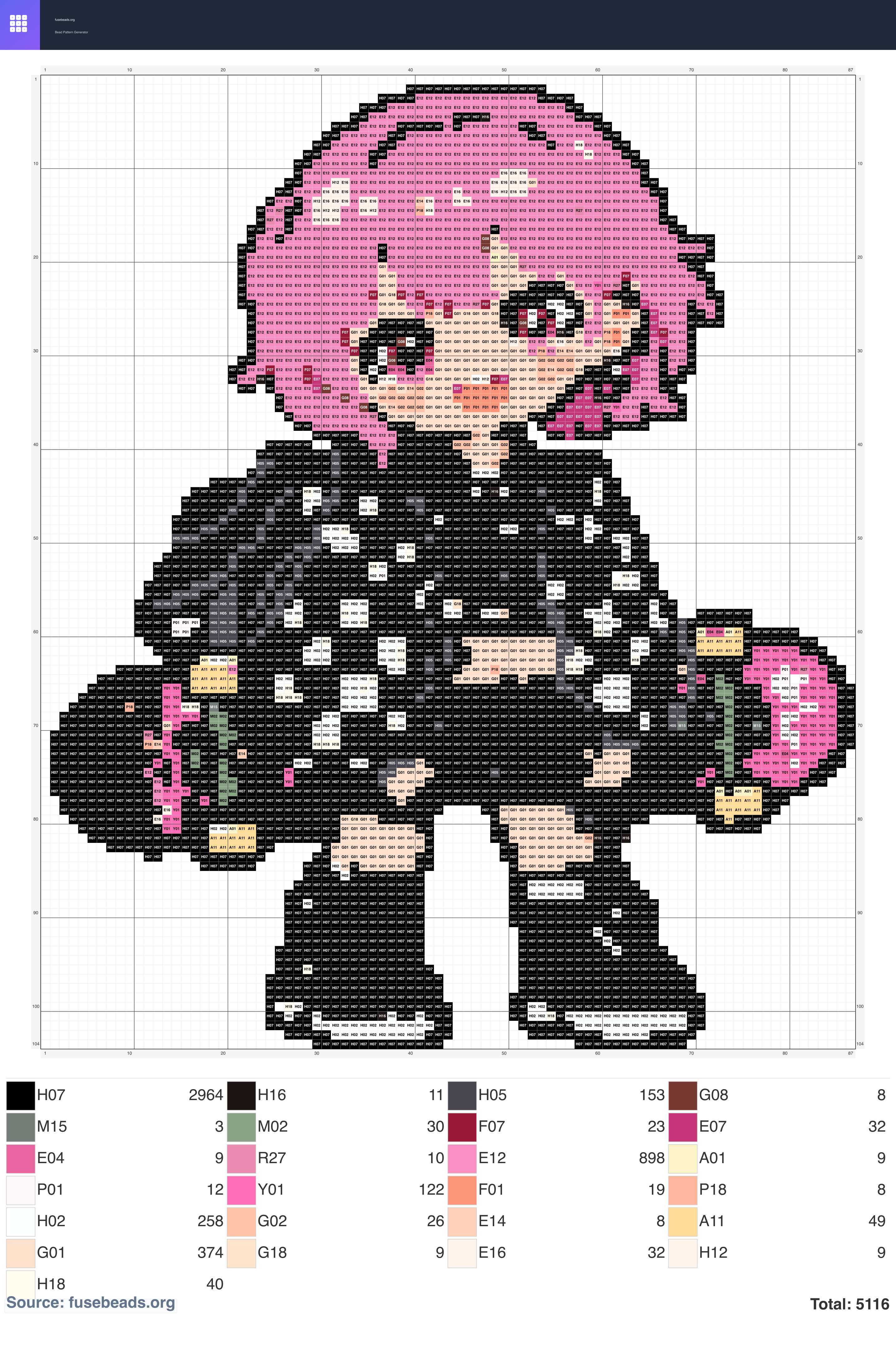 Girl perler beads pattern