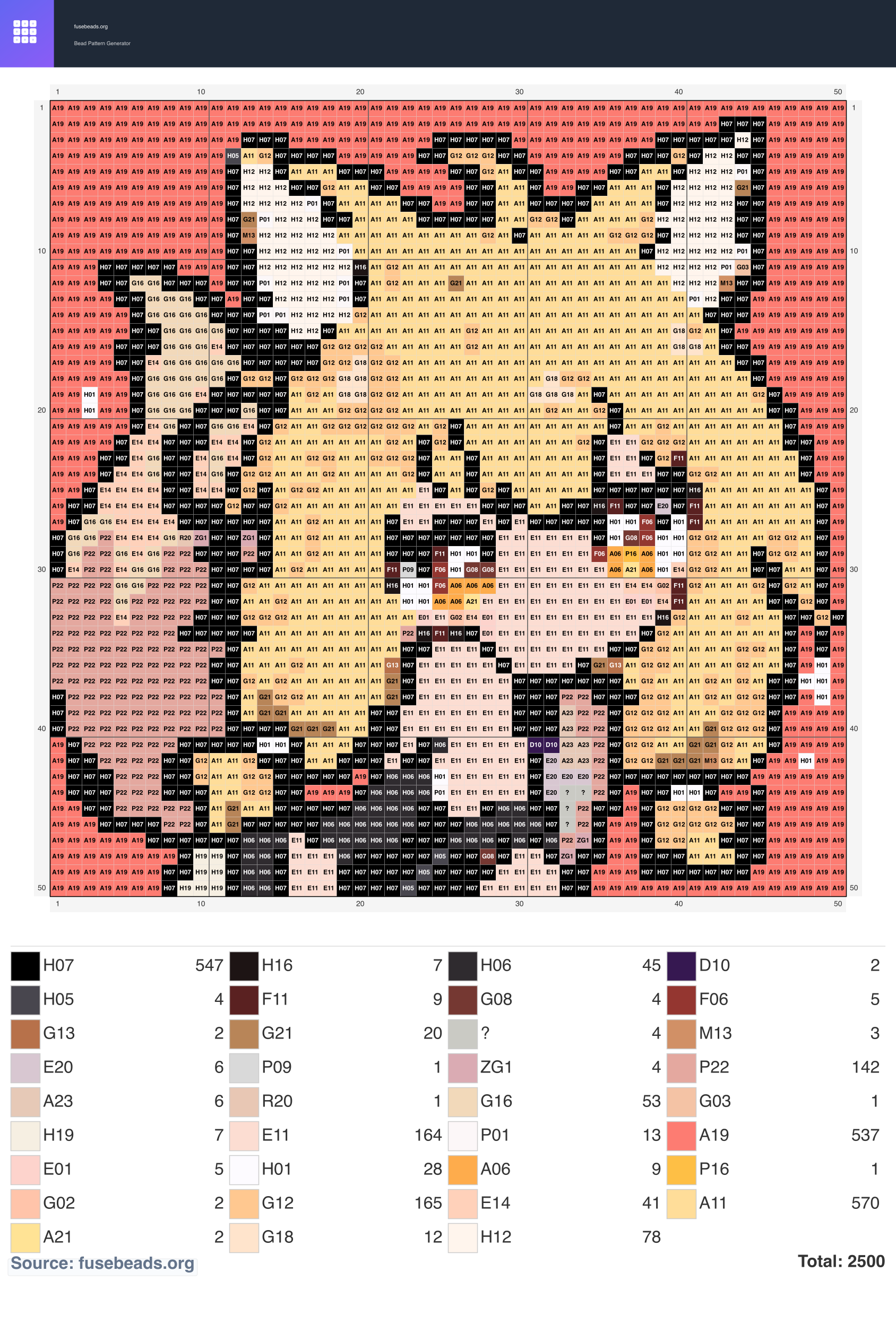 Oc perler beads pattern