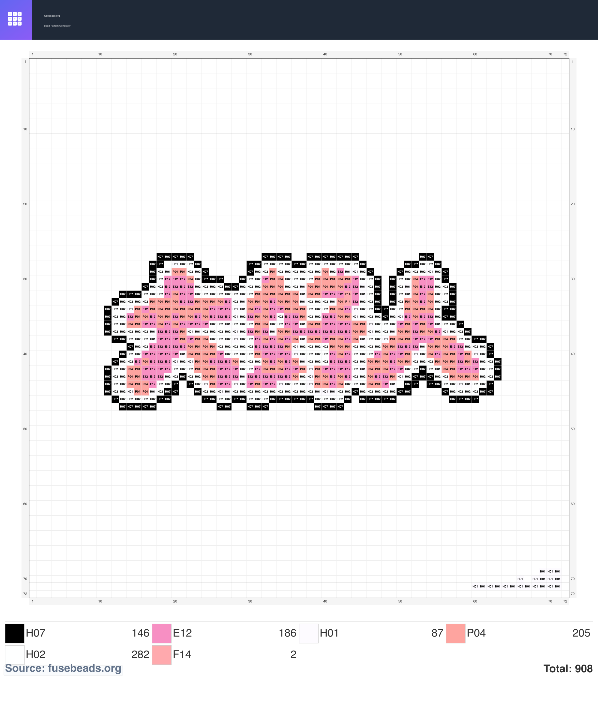 Kawaii #2065 perler beads pattern
