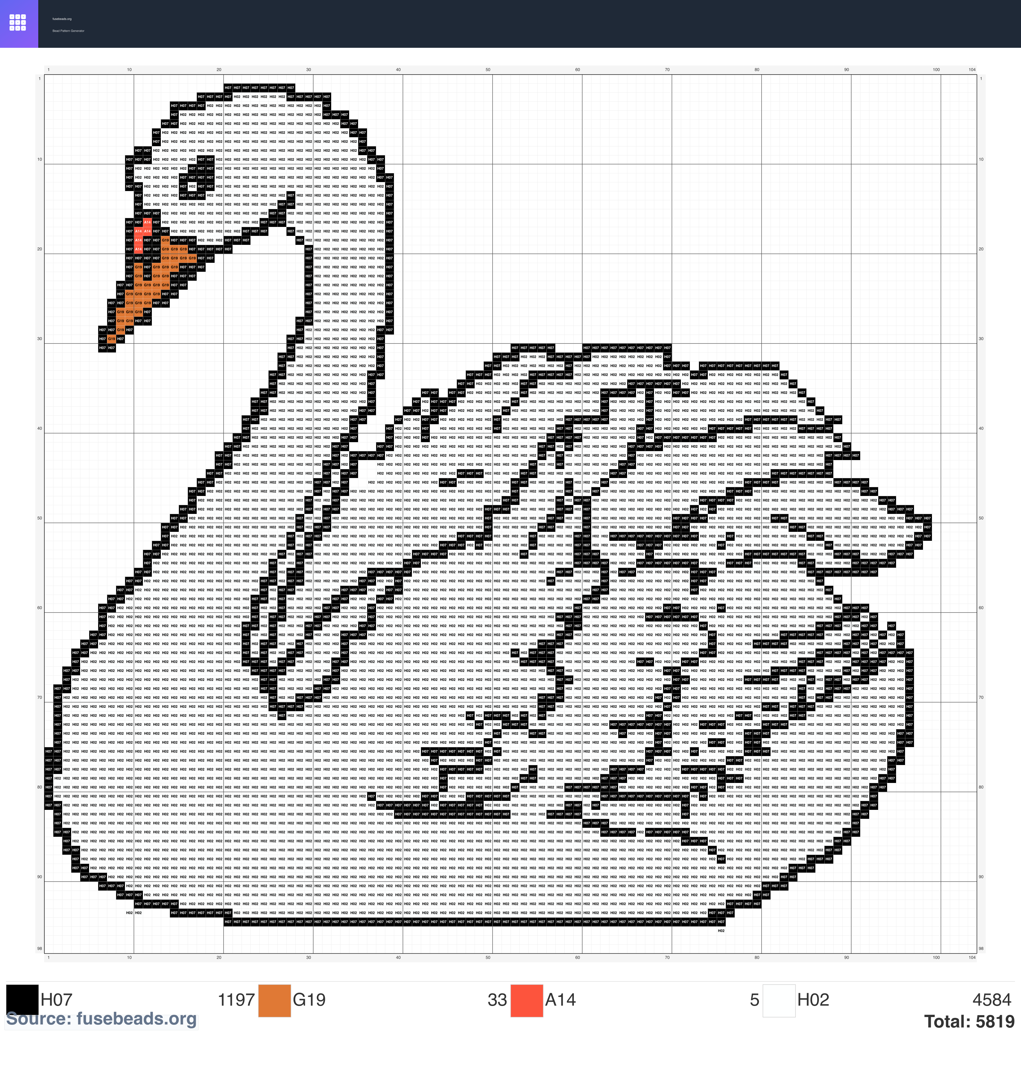 Kawaii #2079 perler beads pattern
