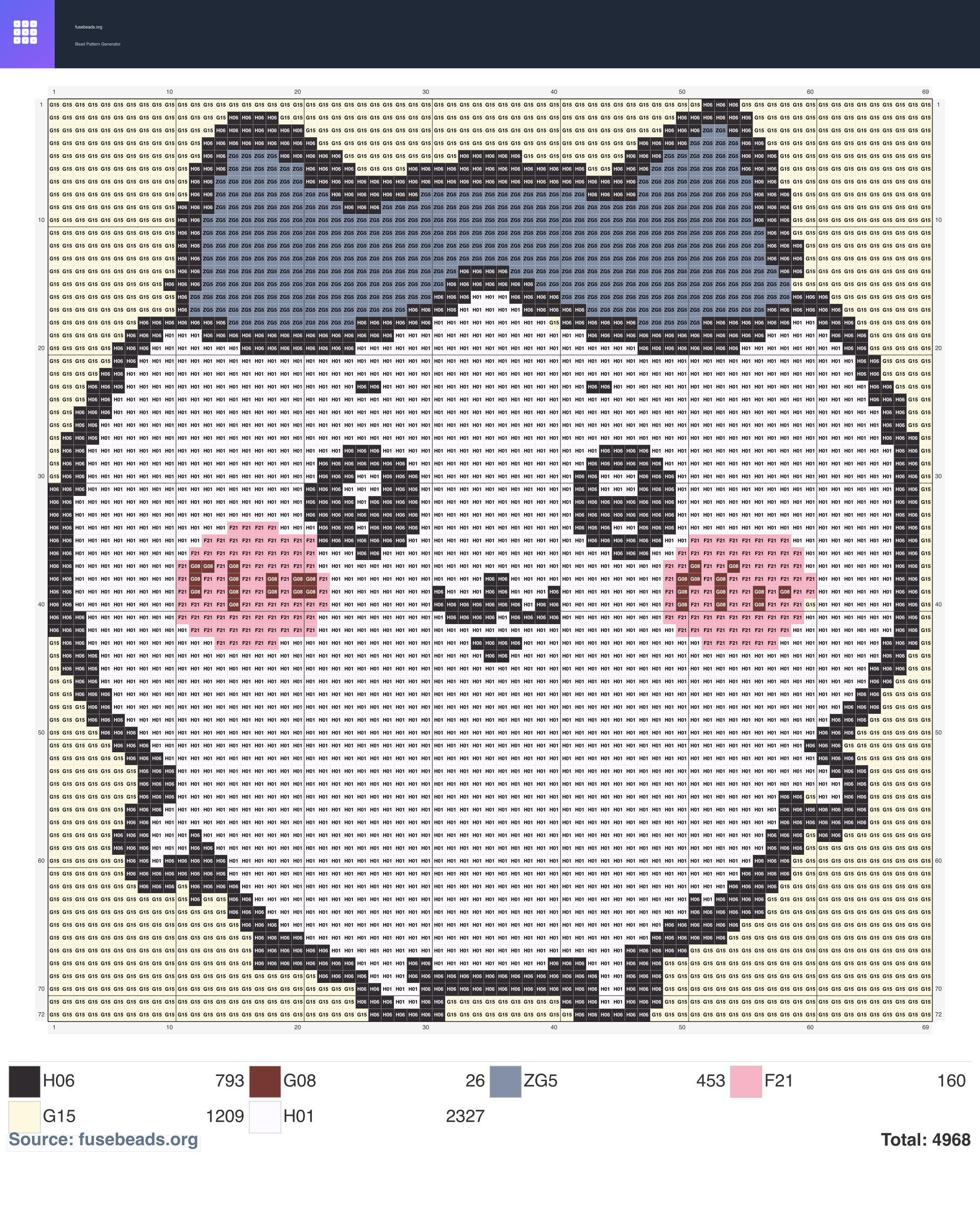 Hachiware perler beads pattern