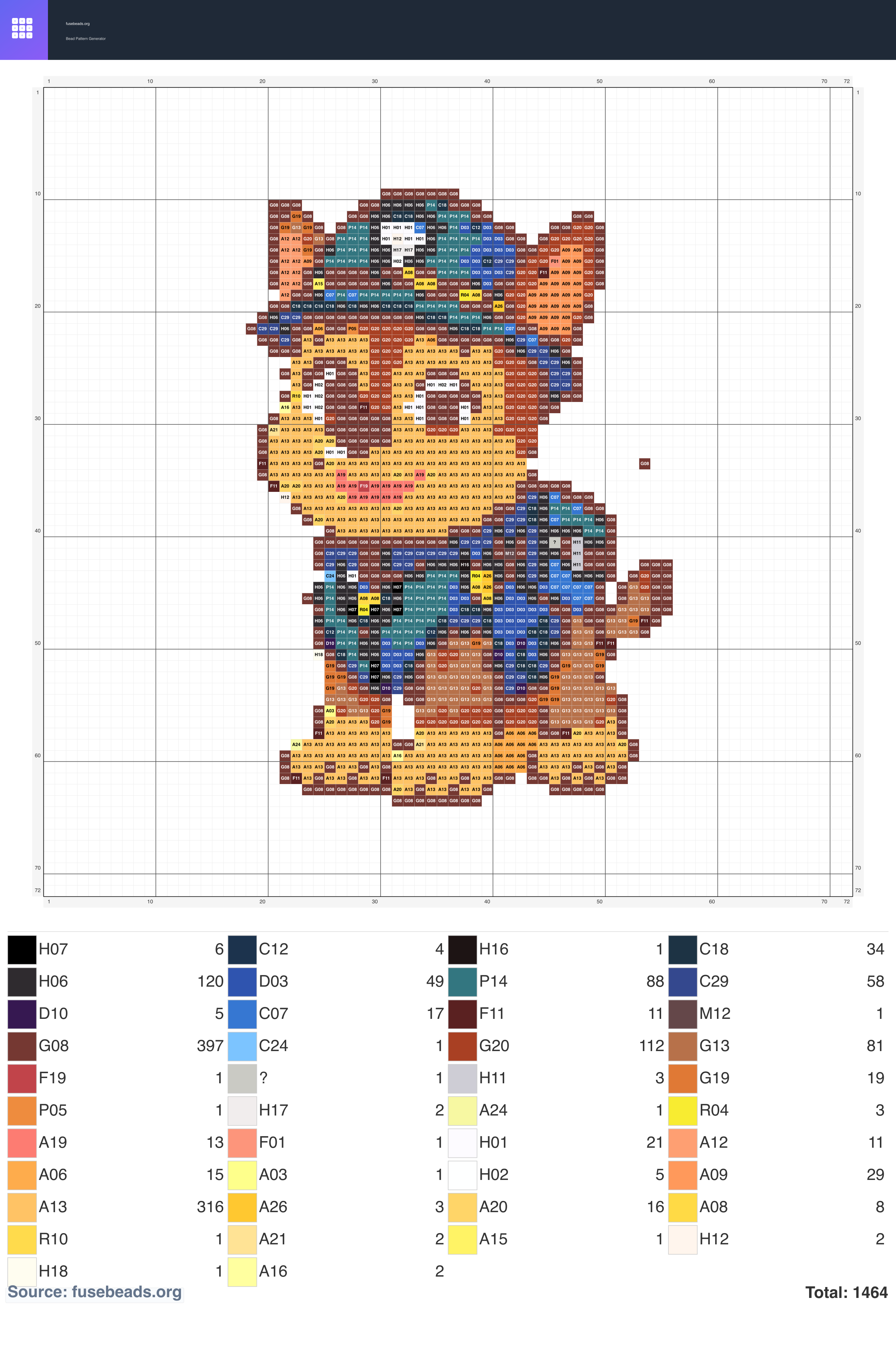 Dog perler beads pattern