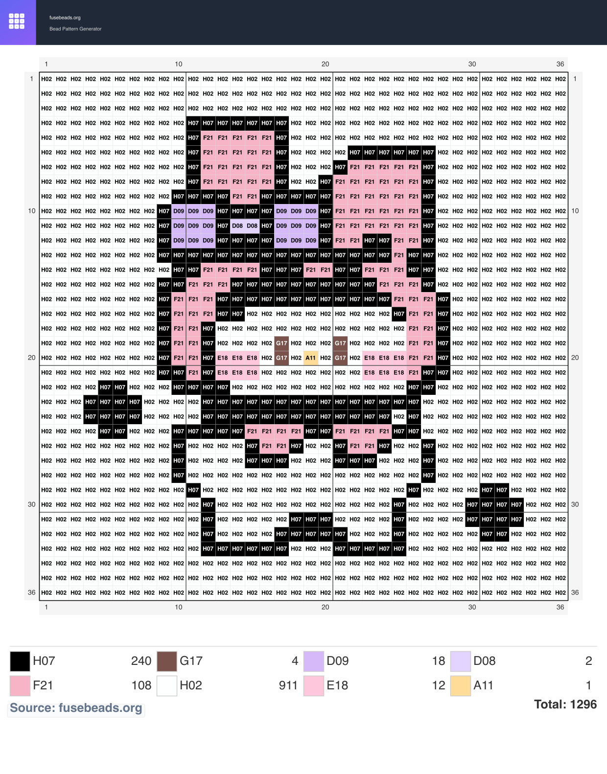 Kawaii #2185 perler beads pattern