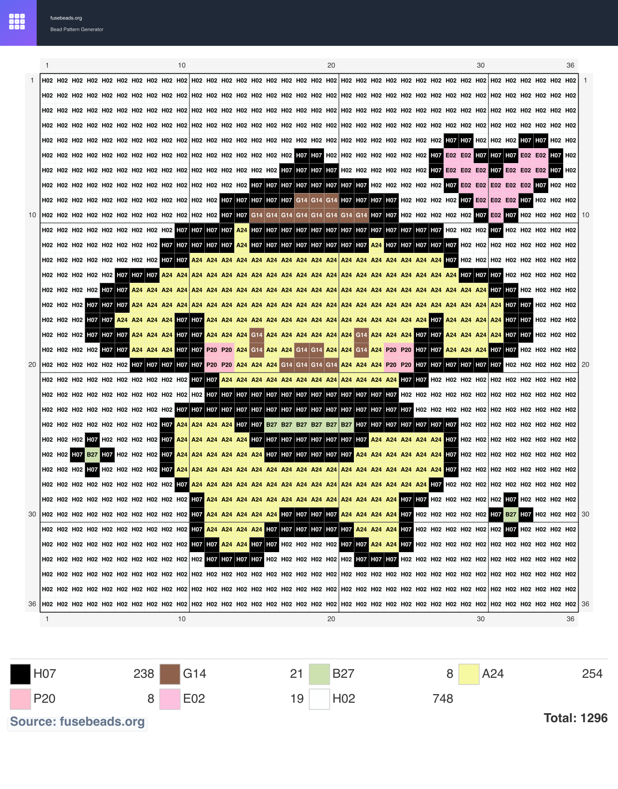 Kawaii #2187 perler beads pattern
