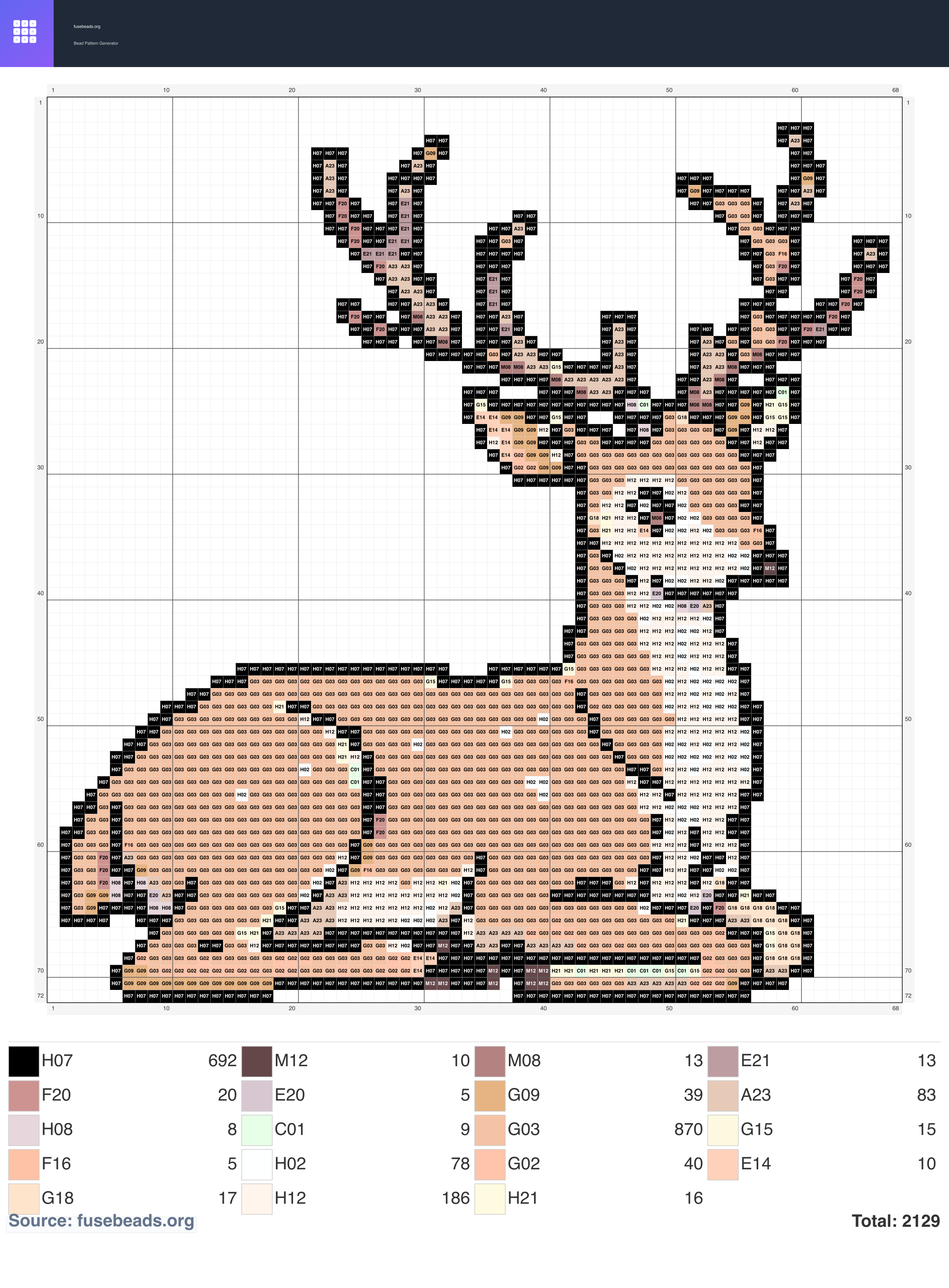 Kawaii #2207 perler beads pattern