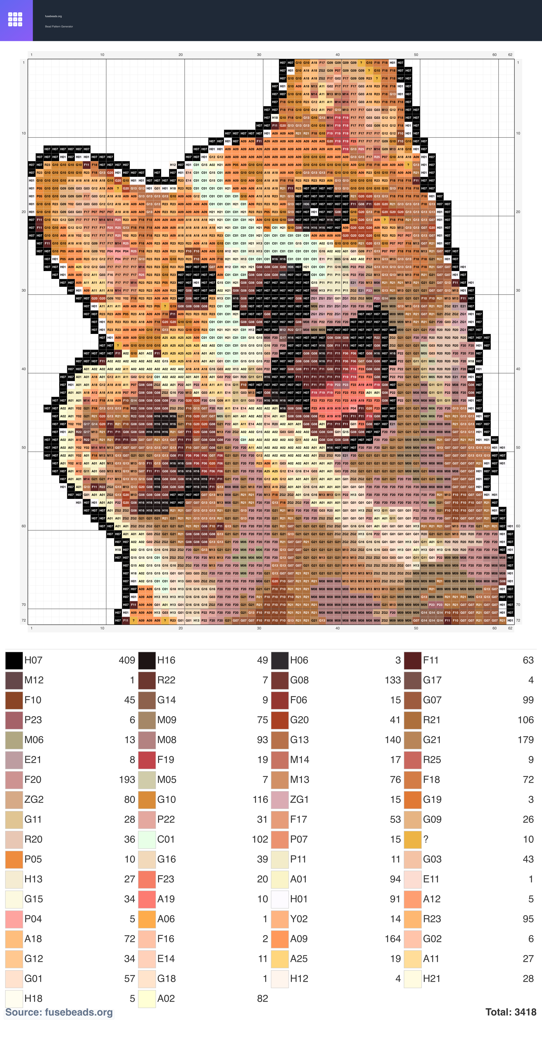 Mini Corgi perler beads pattern