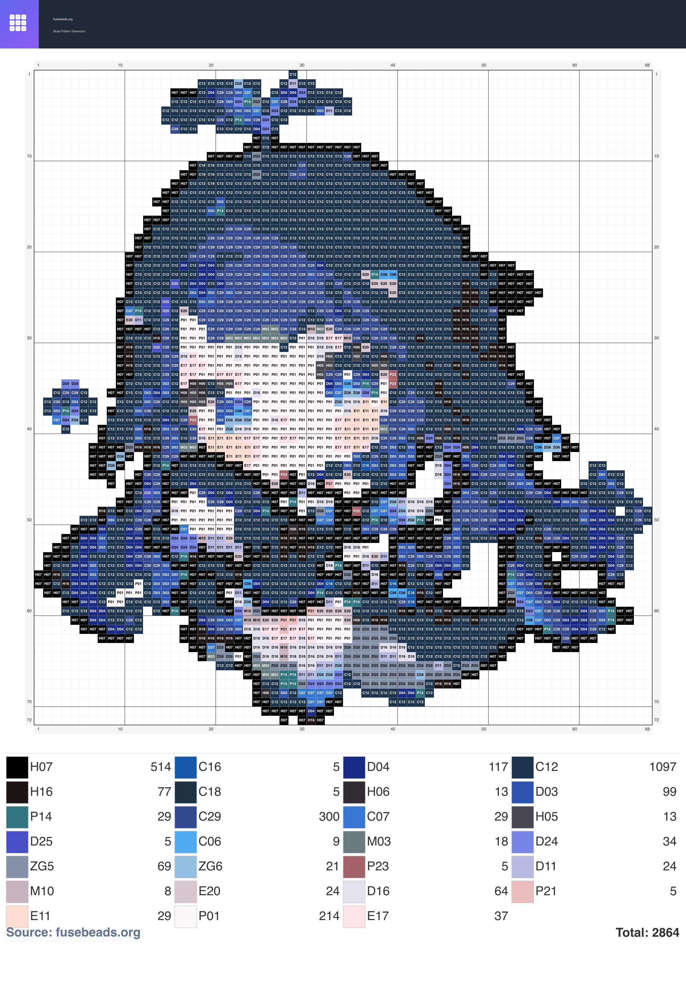Fish perler beads pattern