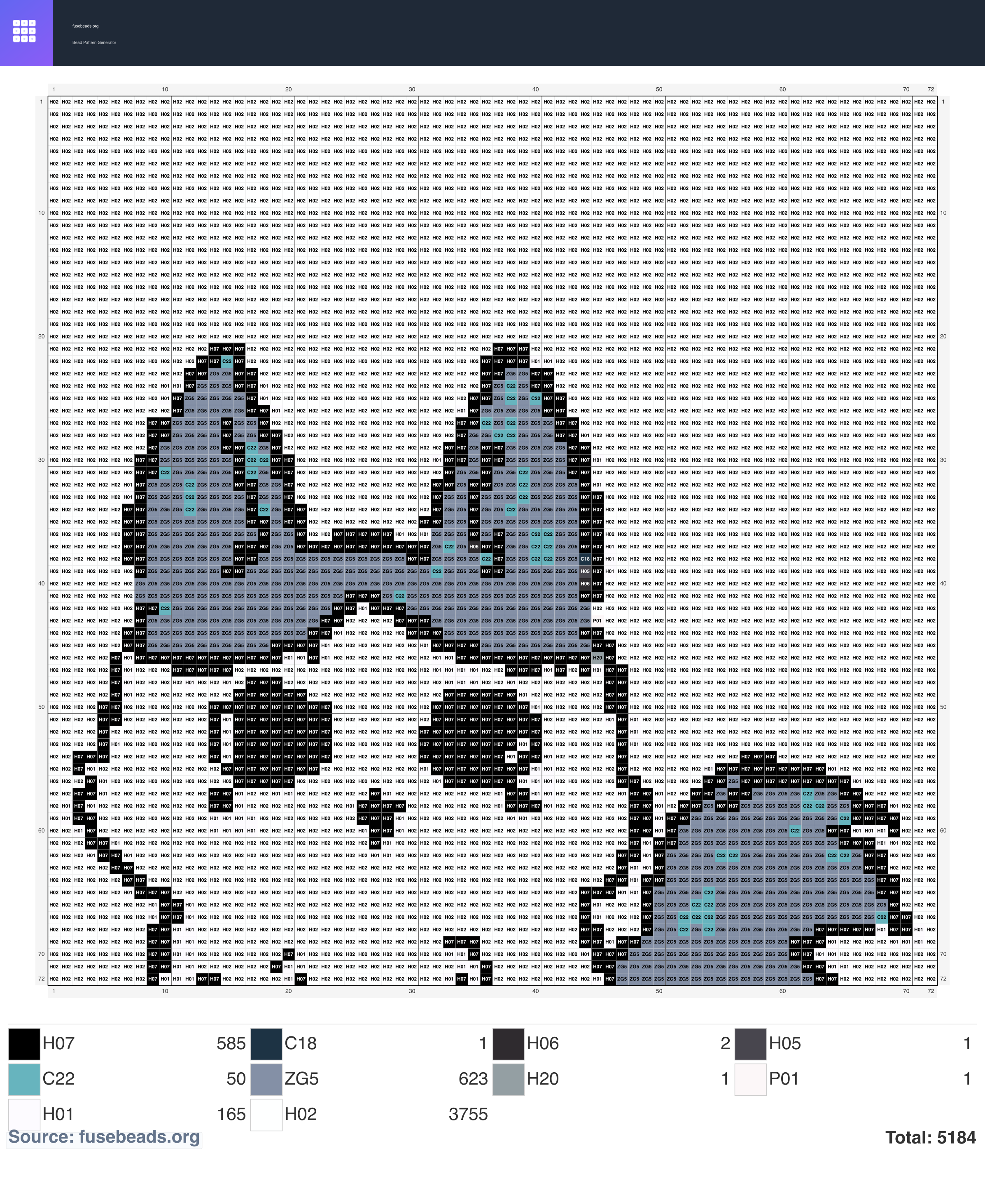 Kawaii #2225 perler beads pattern