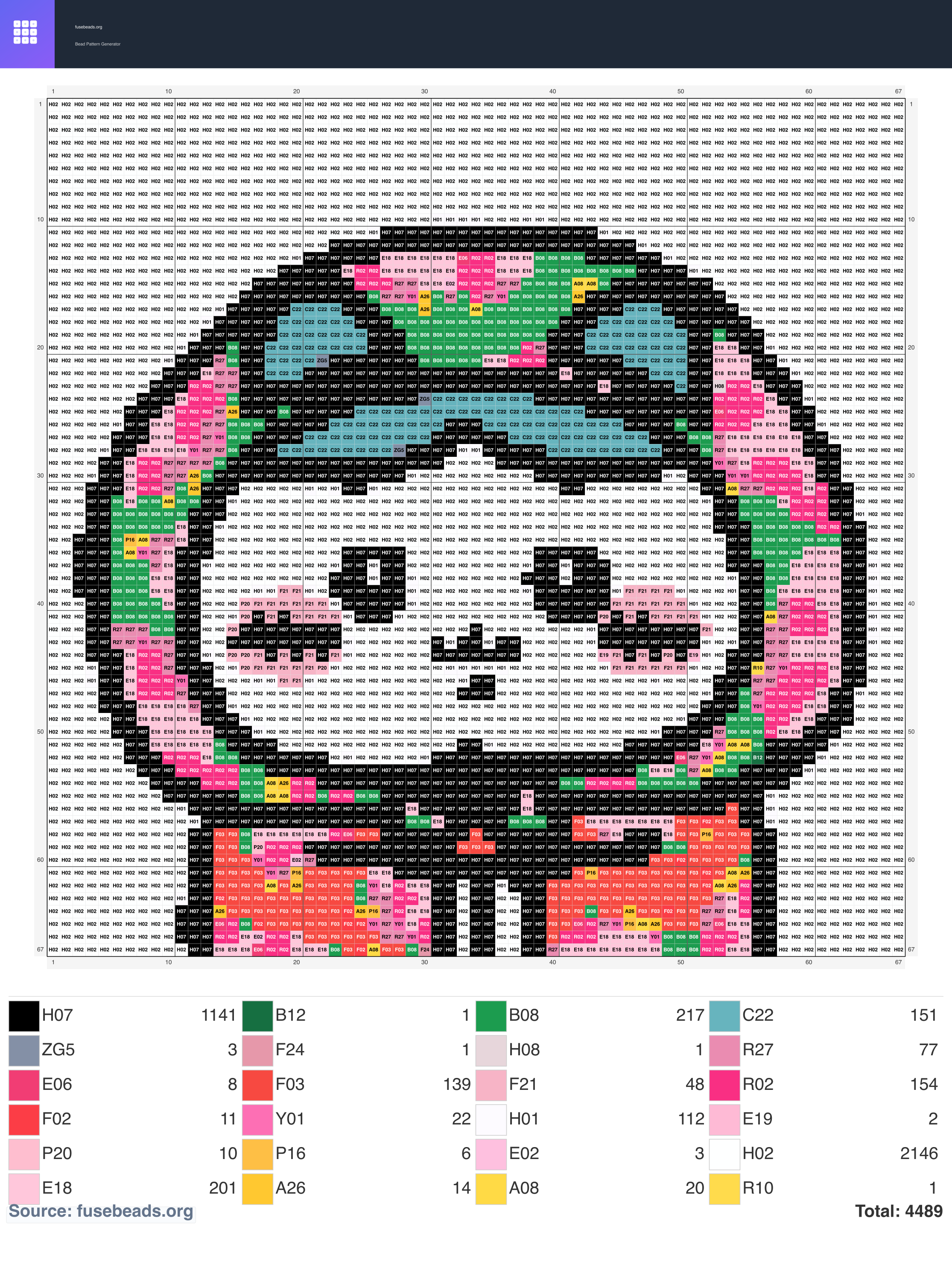 Kawaii #2227 perler beads pattern
