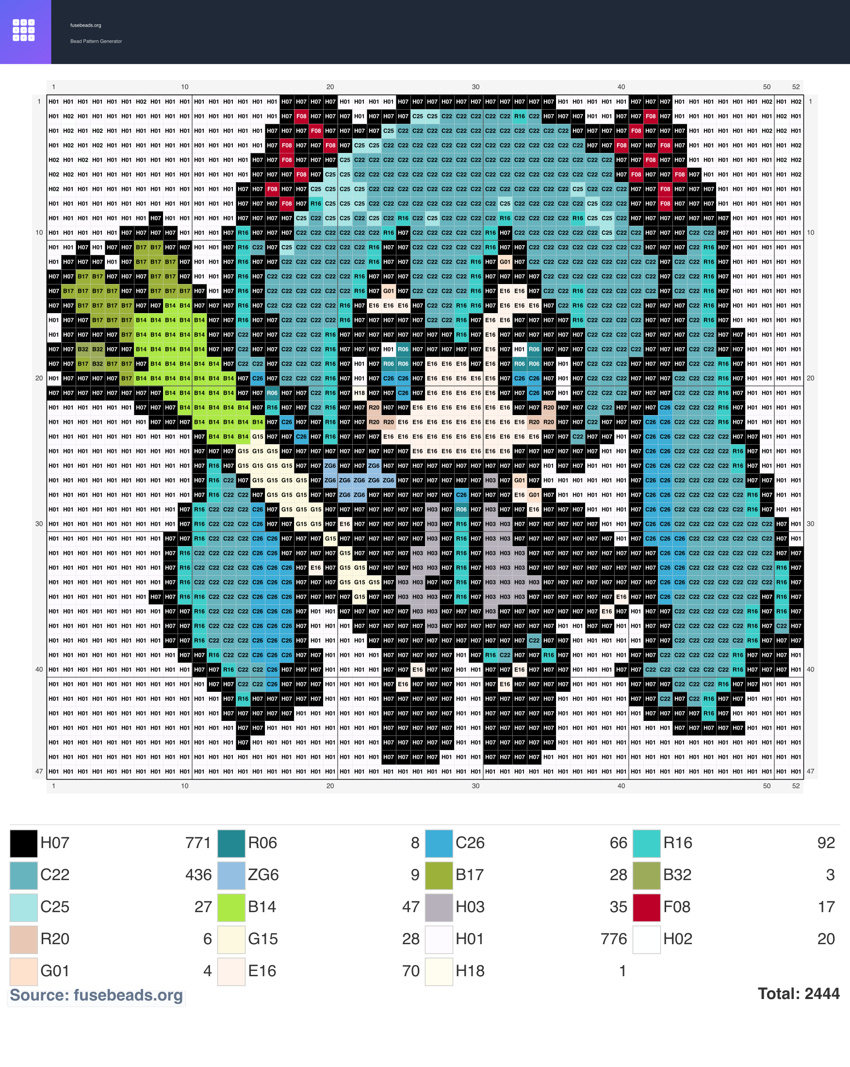 Miku Hasuki perler beads pattern