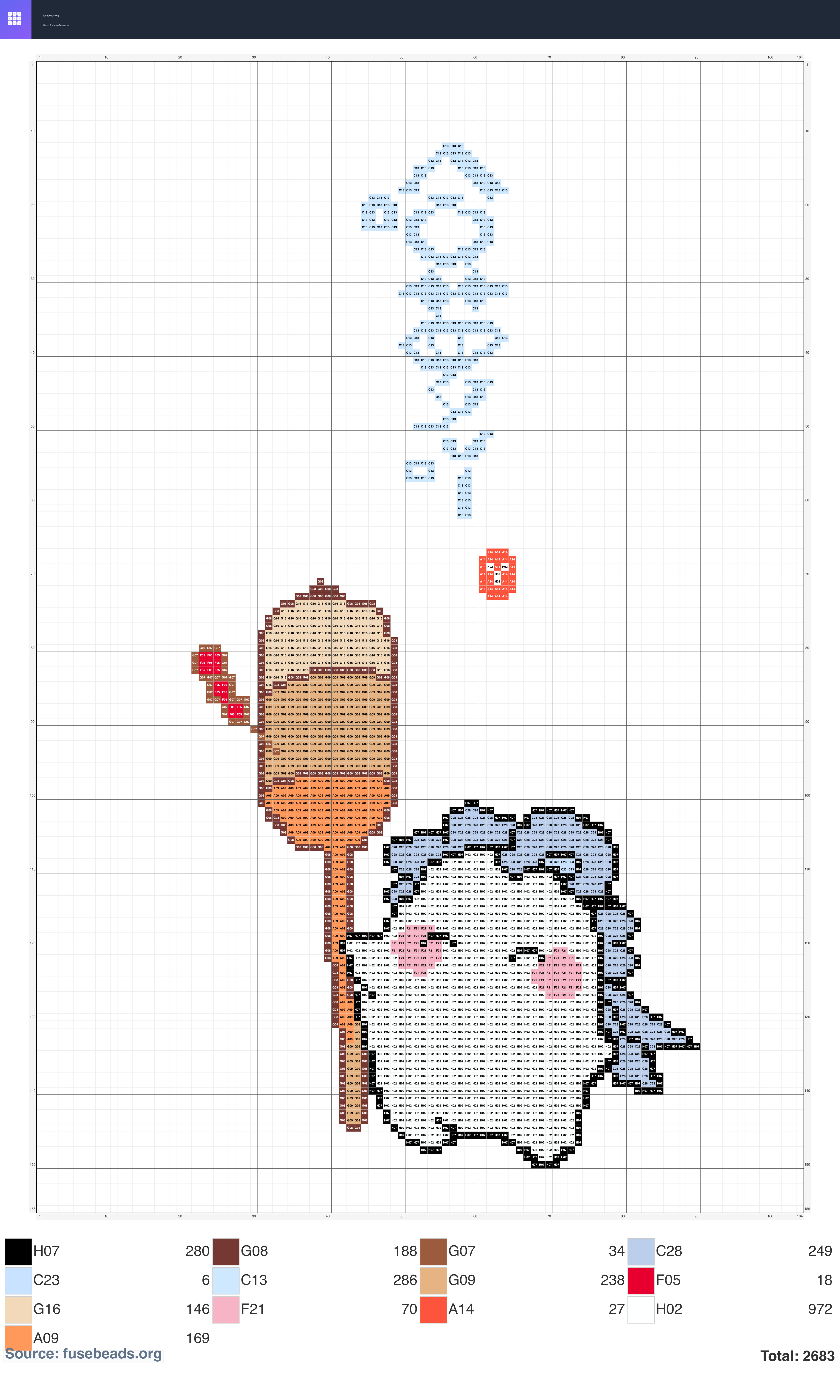 Kawaii #2265 perler beads pattern
