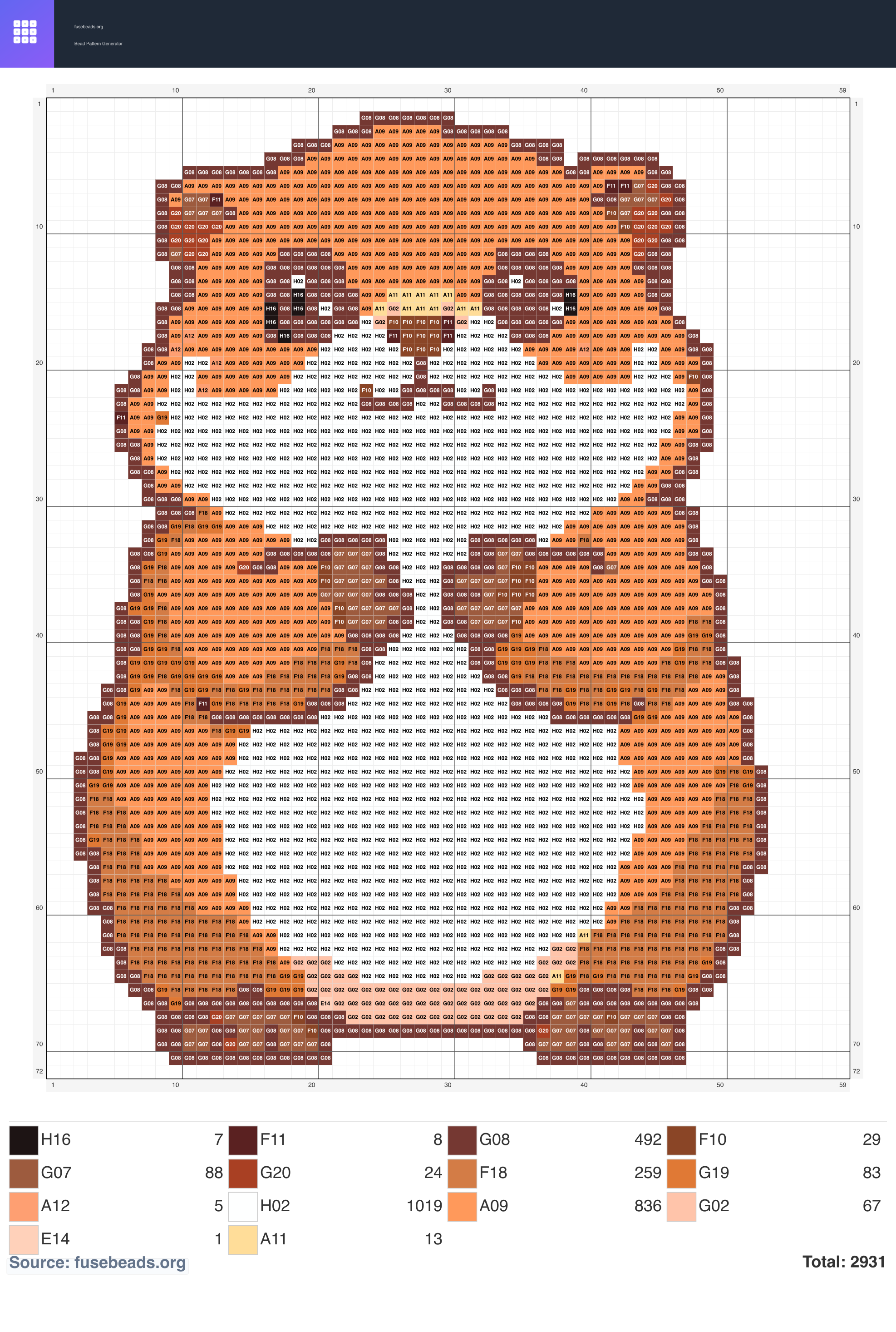 Groundhog perler beads pattern