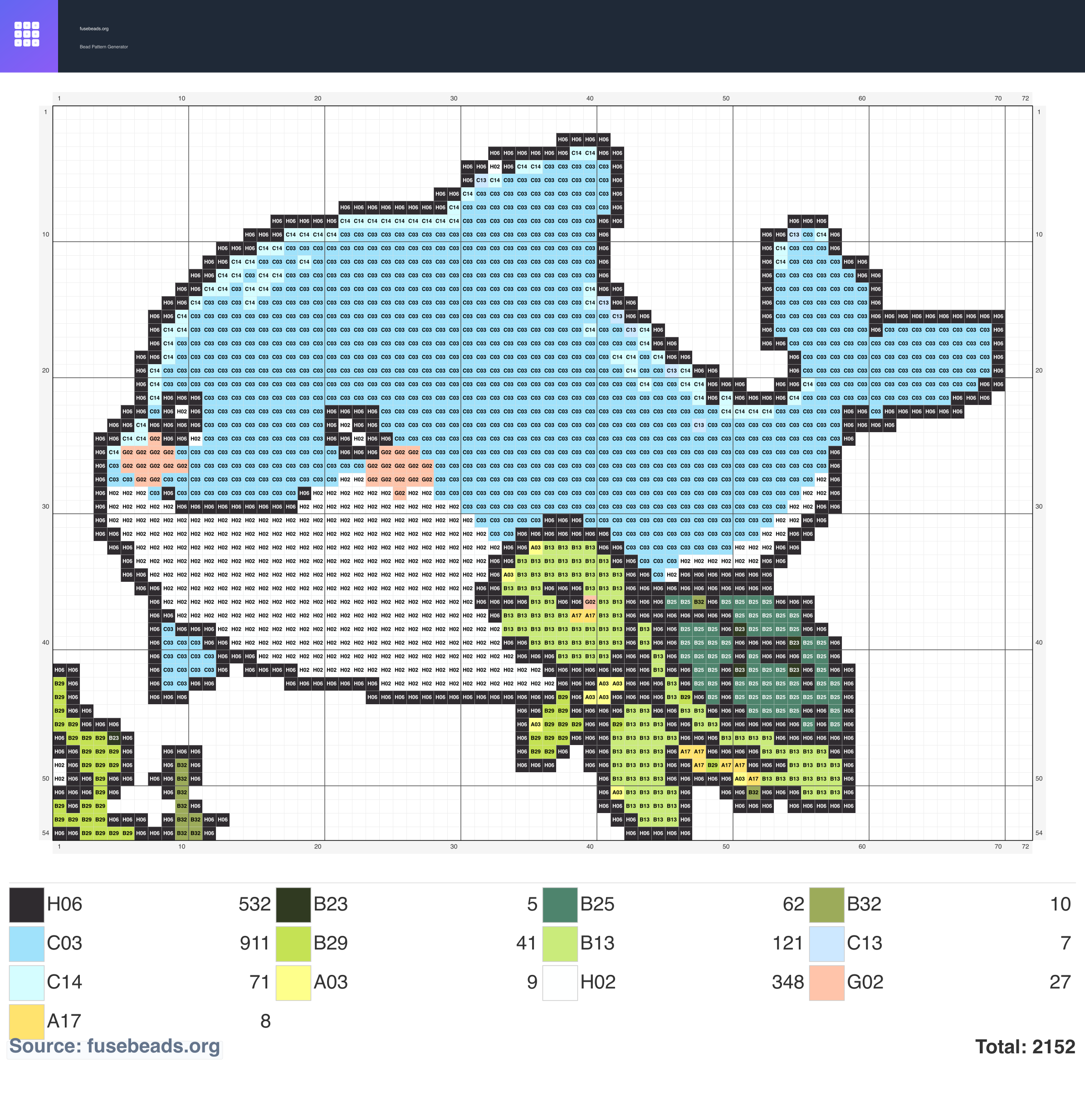 Kawaii #2299 perler beads pattern