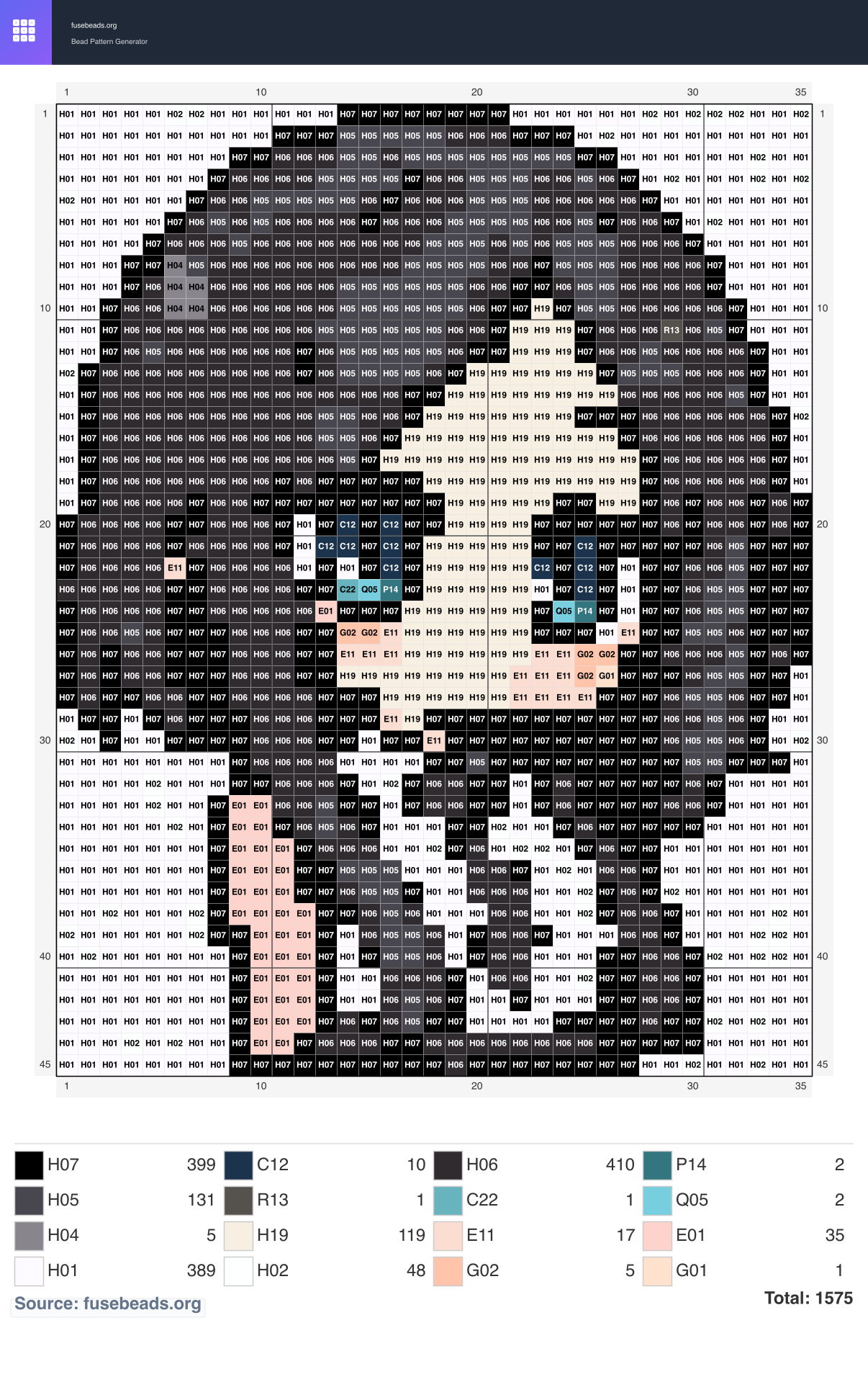 Maimai perler beads pattern