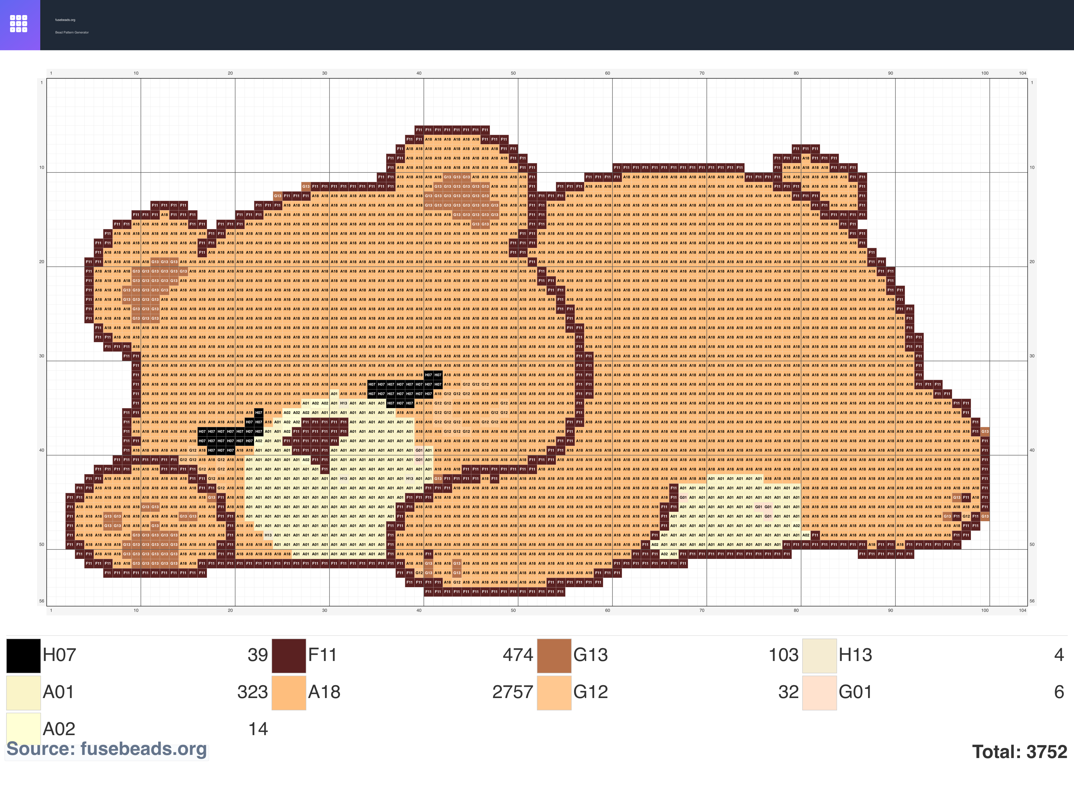 Animal #2327 perler beads pattern